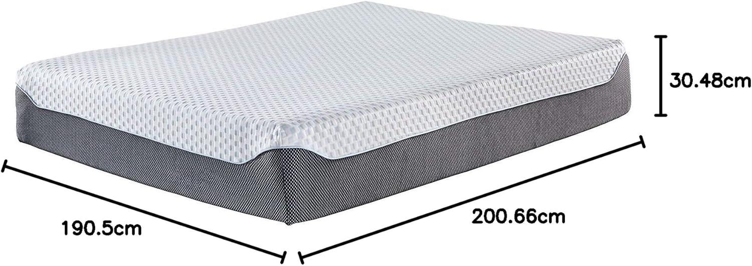 imageSignature Design by Ashley 12 Inch Chime Elite 20 Plush Green Tea Memory Foam Mattress for Cool Sleep and Pressure Relief Queen Fiberglass Free Mattress In A BoxKing