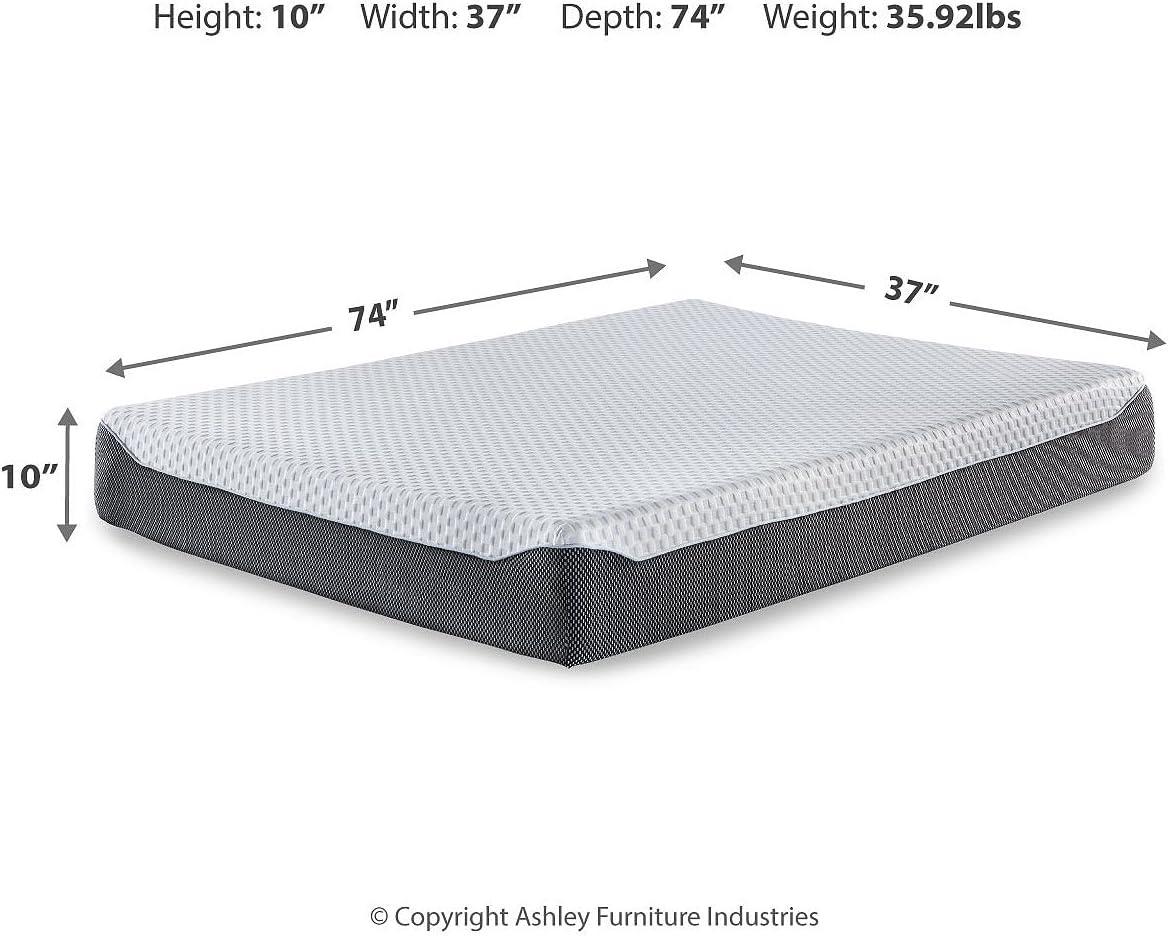 imageSignature Design by Ashley 12 Inch Chime Elite 20 Plush Green Tea Memory Foam Mattress for Cool Sleep and Pressure Relief Queen Fiberglass Free Mattress In A BoxTwin