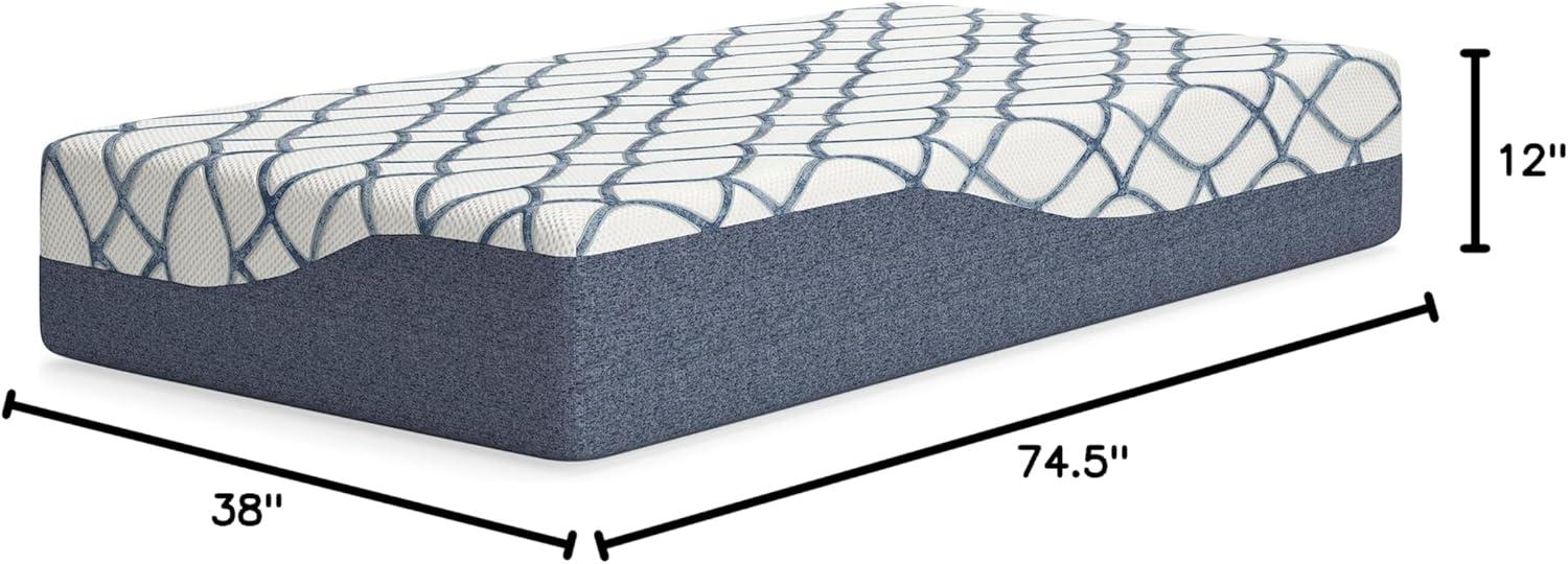 imageSignature Design by Ashley 12 Inch Chime Elite 20 Plush Green Tea Memory Foam Mattress for Cool Sleep and Pressure Relief Queen Fiberglass Free Mattress In A BoxTwin