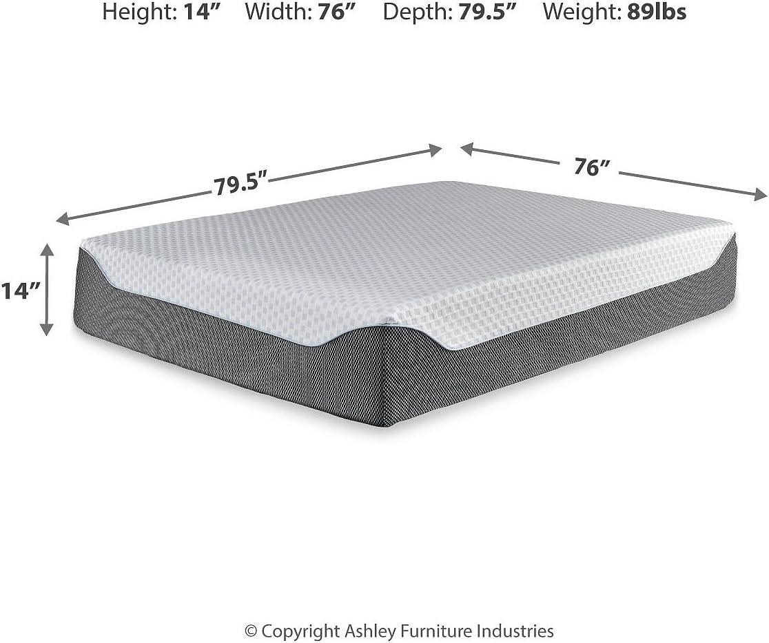 imageSignature Design by Ashley 12 Inch Chime Elite 20 Plush Green Tea Memory Foam Mattress for Cool Sleep and Pressure Relief Queen Fiberglass Free Mattress In A BoxKing
