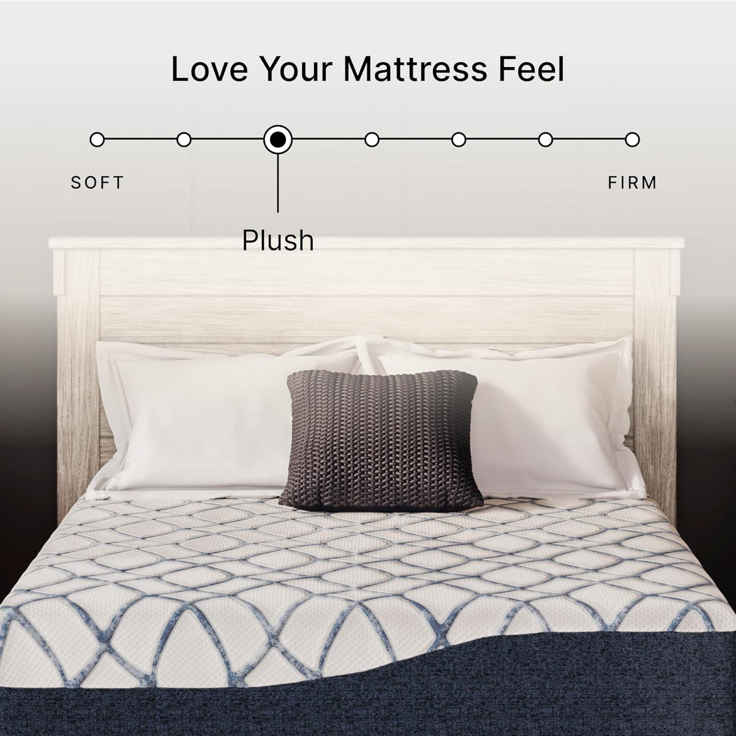 imageSignature Design by Ashley 12 Inch Chime Elite 20 Plush Green Tea Memory Foam Mattress for Cool Sleep and Pressure Relief Queen Fiberglass Free Mattress In A BoxTwin