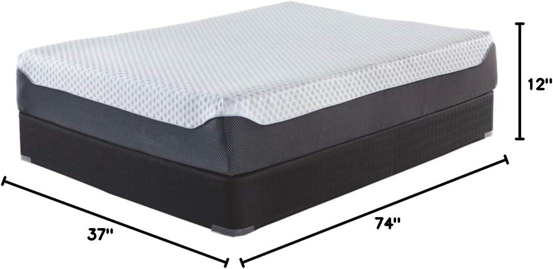 imageSignature Design by Ashley 12 Inch Chime Elite 20 Plush Green Tea Memory Foam Mattress for Cool Sleep and Pressure Relief Queen Fiberglass Free Mattress In A BoxTwin
