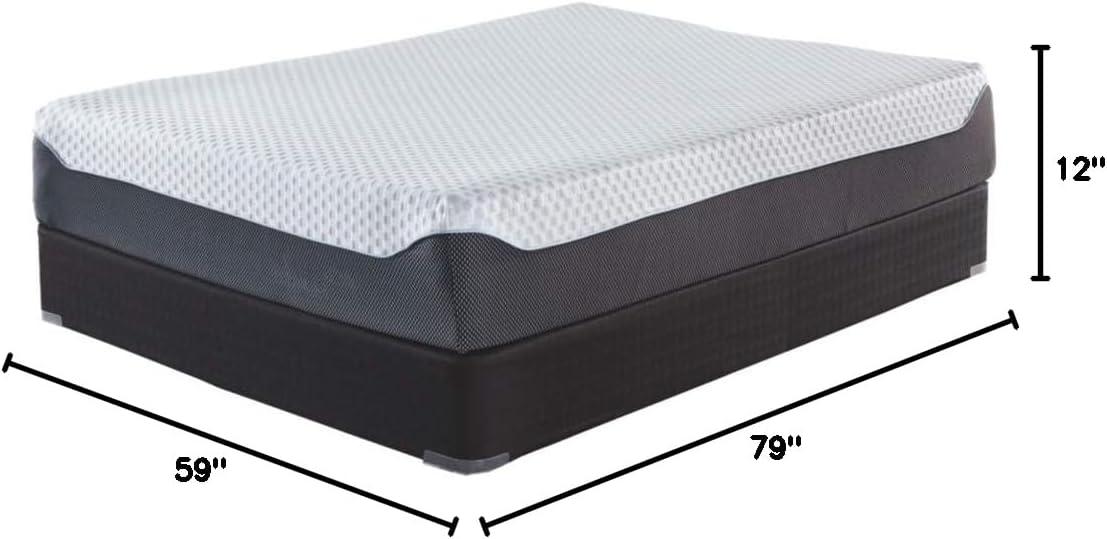 imageSignature Design by Ashley 12 Inch Chime Elite 20 Plush Green Tea Memory Foam Mattress for Cool Sleep and Pressure Relief Queen Fiberglass Free Mattress In A BoxQueen