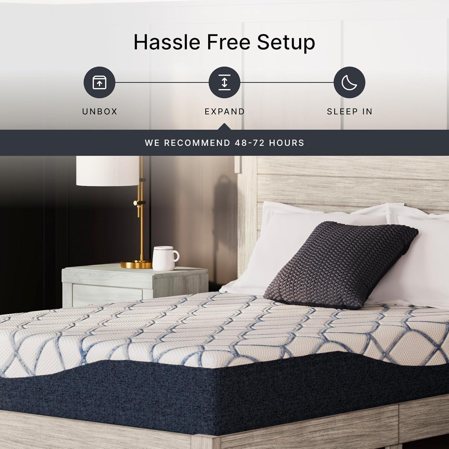 imageSignature Design by Ashley 12 Inch Chime Elite 20 Plush Green Tea Memory Foam Mattress for Cool Sleep and Pressure Relief Queen Fiberglass Free Mattress In A BoxQueen