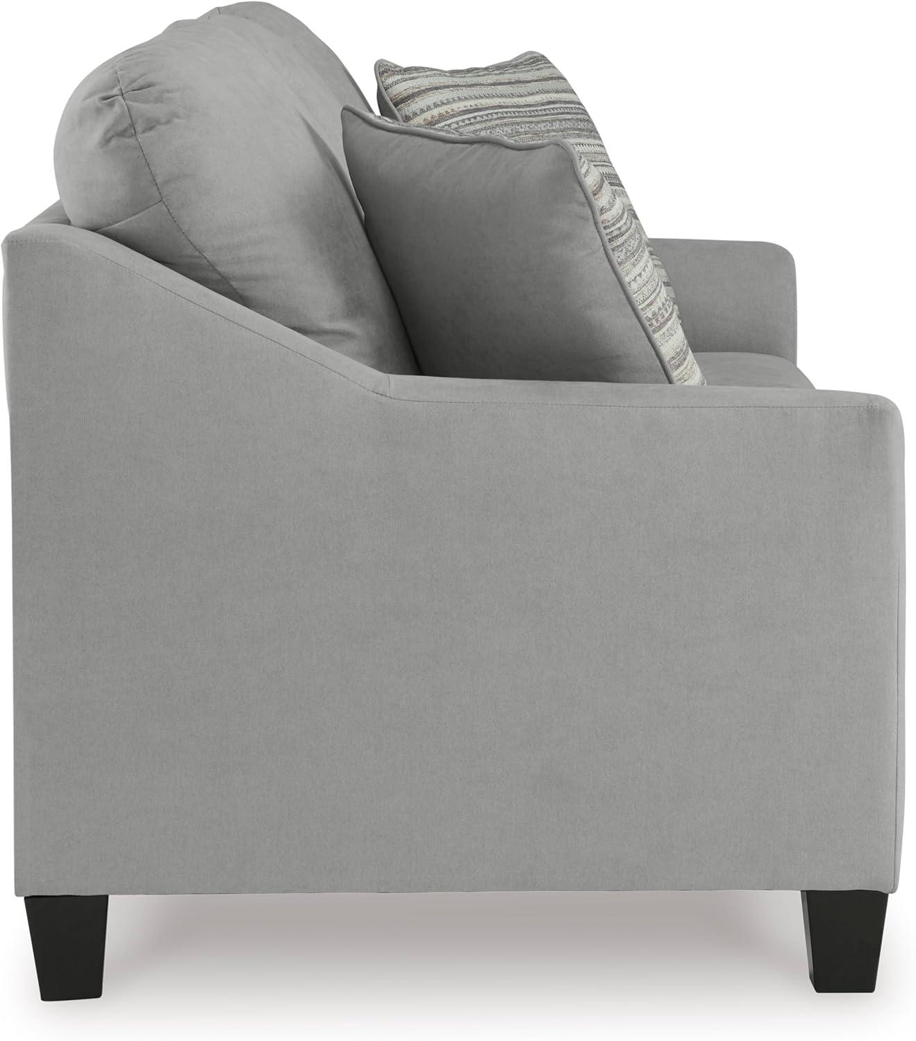 imageSignature Design by Ashley Adlai Casual 2in1 Queen Sofa Sleeper with Folding Memory Foam Mattress and 2 Toss Pillows Light GraySleeper