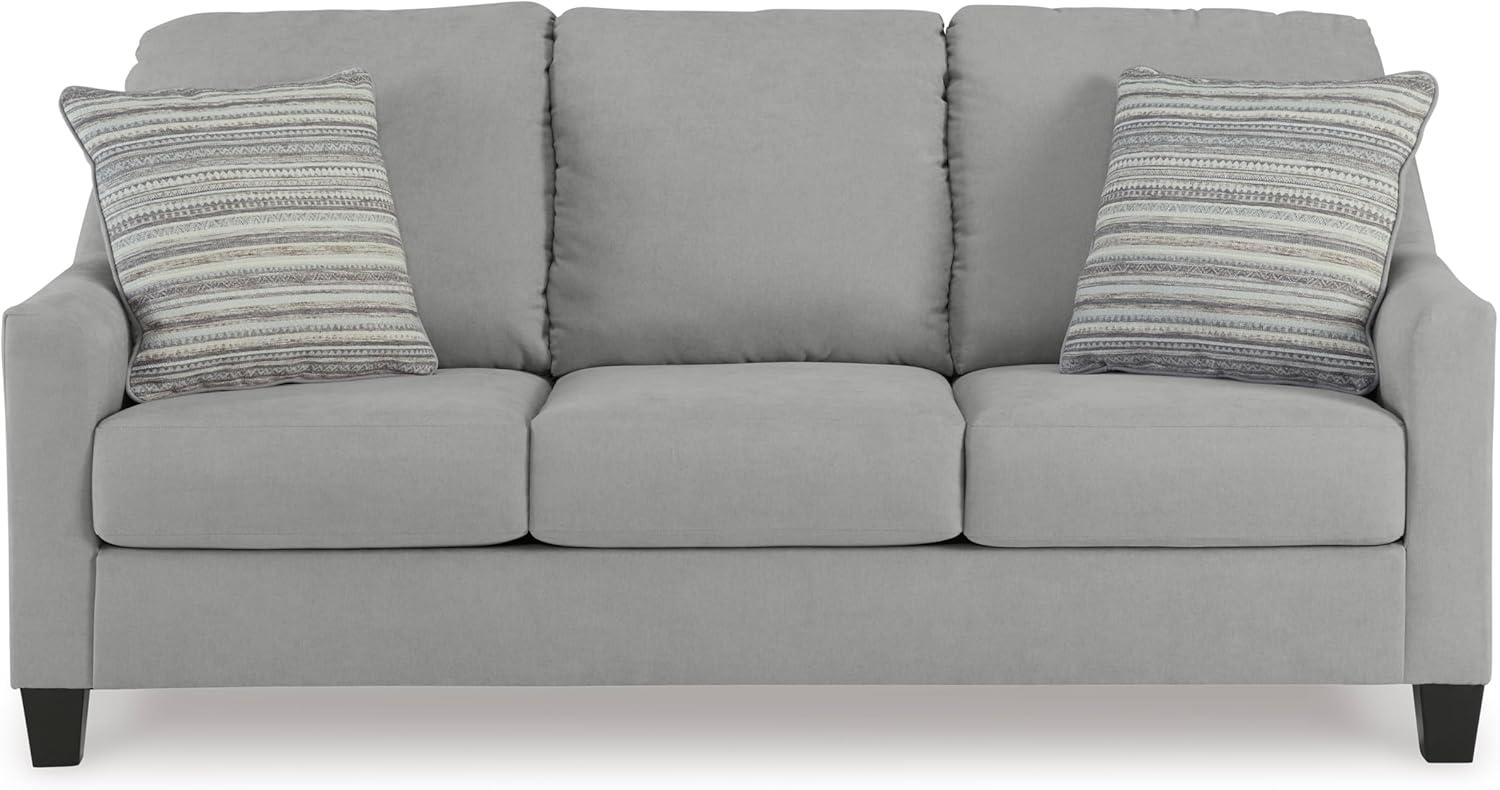 imageSignature Design by Ashley Adlai Casual 2in1 Queen Sofa Sleeper with Folding Memory Foam Mattress and 2 Toss Pillows Light GraySleeper