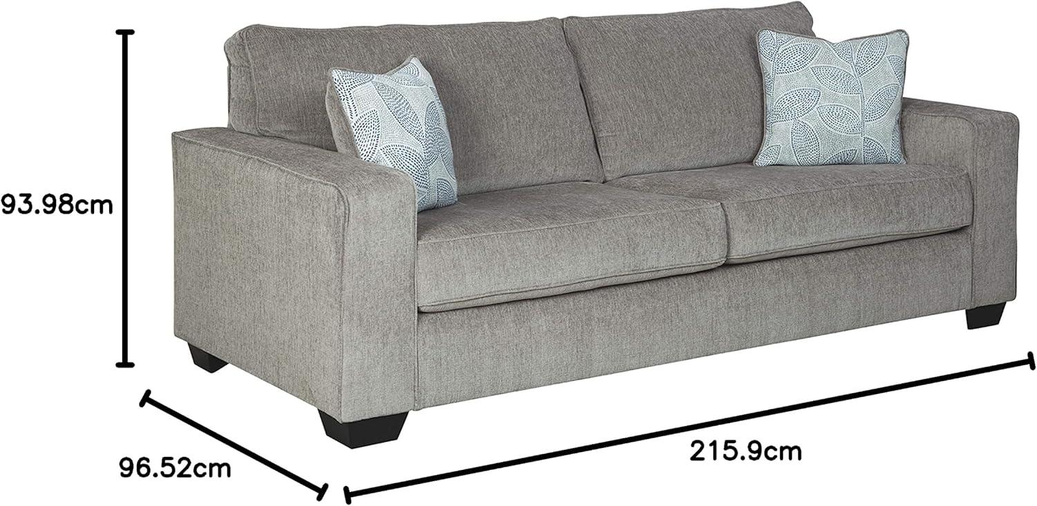 imageSignature Design by Ashley Altari Modern Queen Sofa Sleeper with 2 Accent Pillows Light GrayGrey