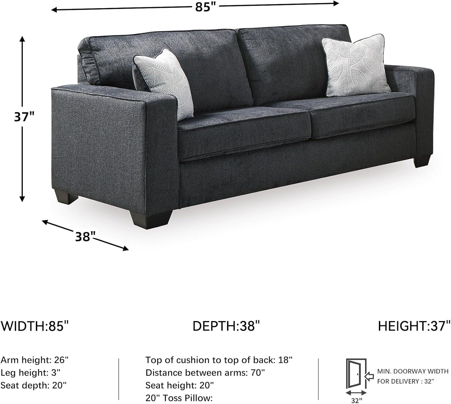imageSignature Design by Ashley Altari Modern Queen Sofa Sleeper with 2 Accent Pillows Light GraySlate Gray