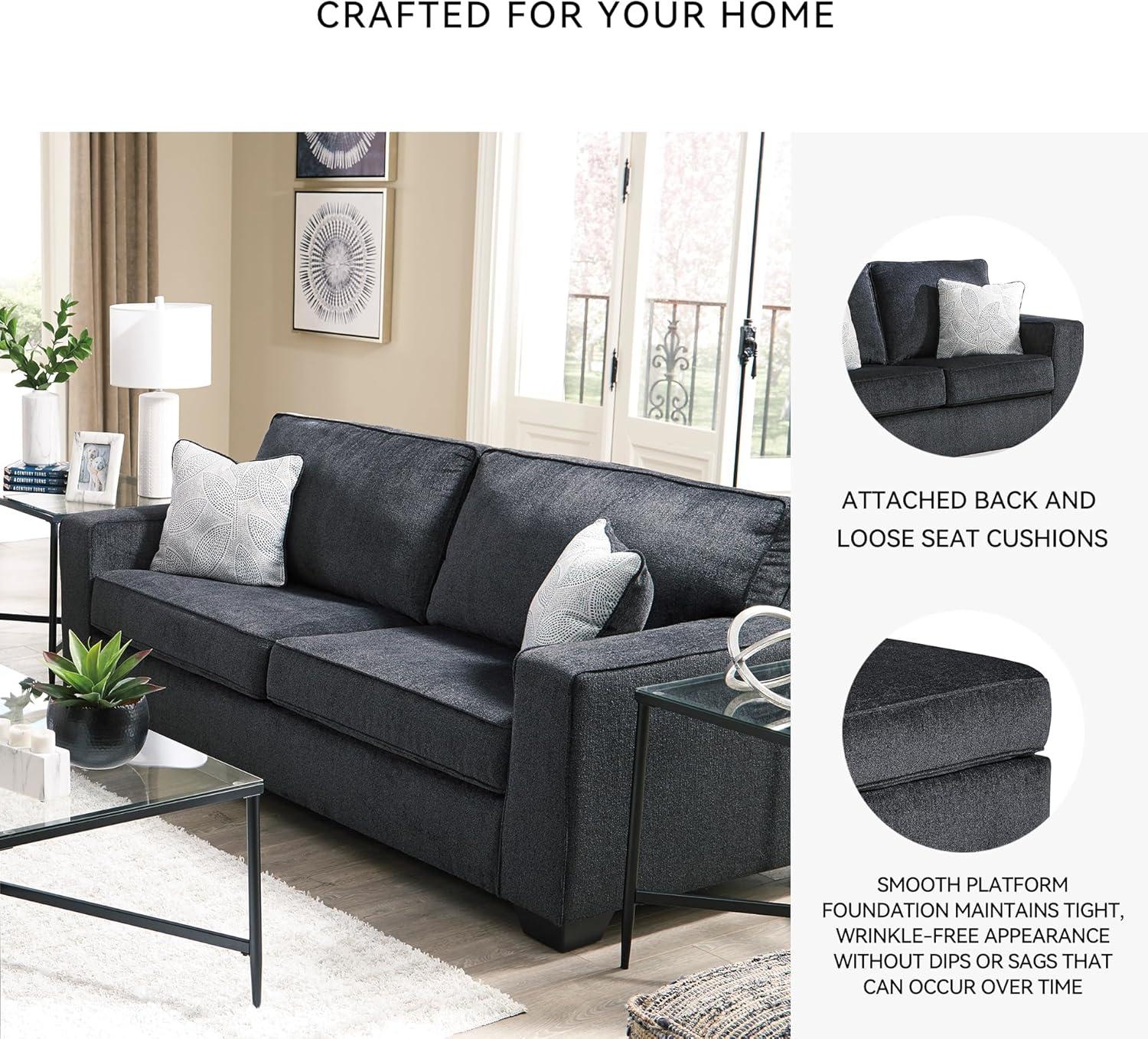 imageSignature Design by Ashley Altari Modern Queen Sofa Sleeper with 2 Accent Pillows Light GraySlate Gray