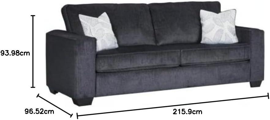 imageSignature Design by Ashley Altari Modern Queen Sofa Sleeper with 2 Accent Pillows Light GraySlate Gray