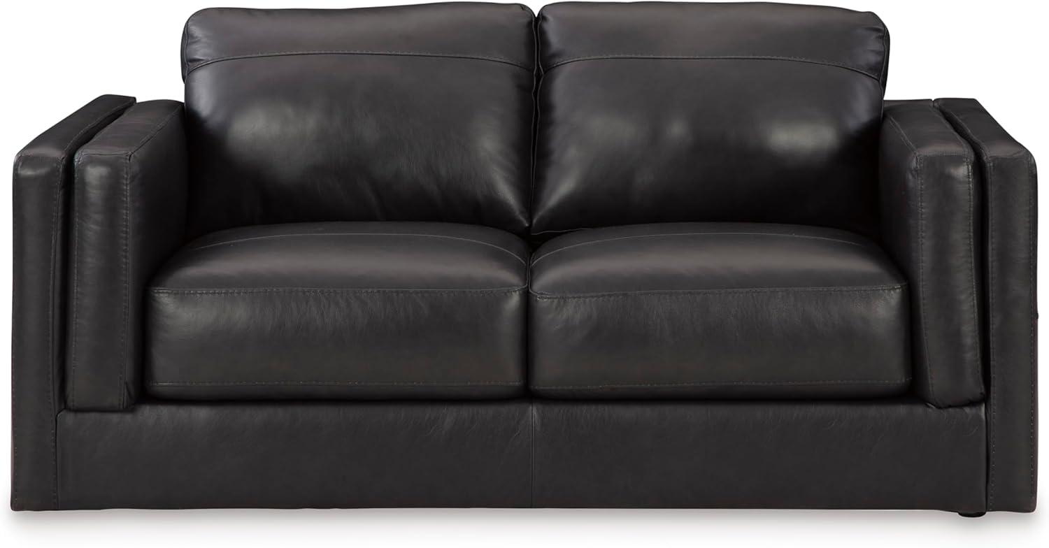 imageSignature Design by Ashley Amiata Modern Leather Match Upholstered Oversized Chair BlackBlack