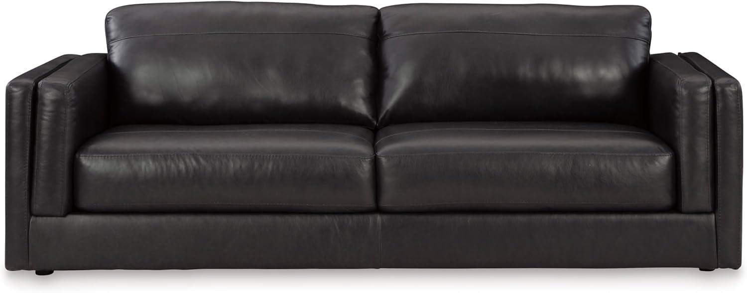 imageSignature Design by Ashley Amiata Modern Leather Match Upholstered Oversized Chair BlackBlack