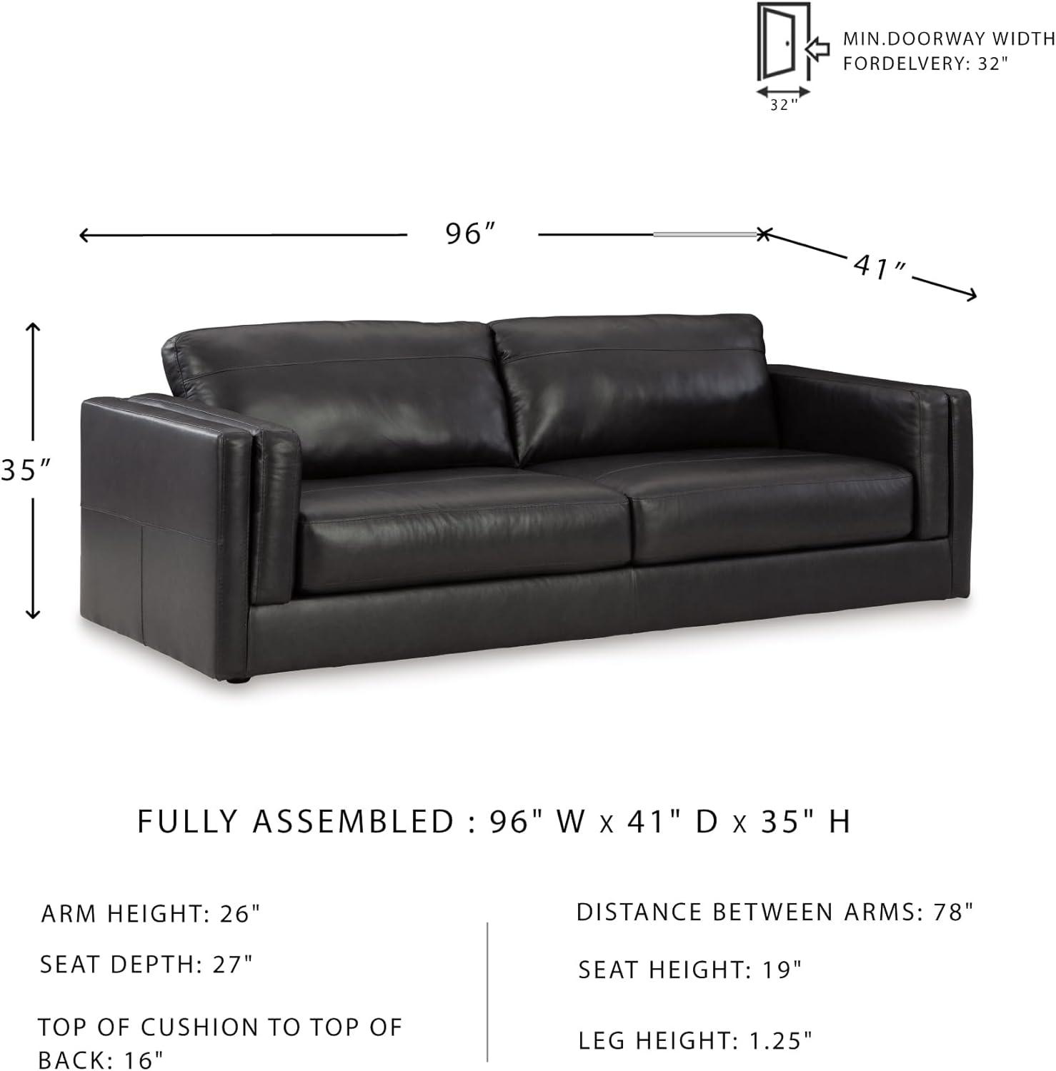 imageSignature Design by Ashley Amiata Modern Leather Match Upholstered Oversized Chair BlackBlack
