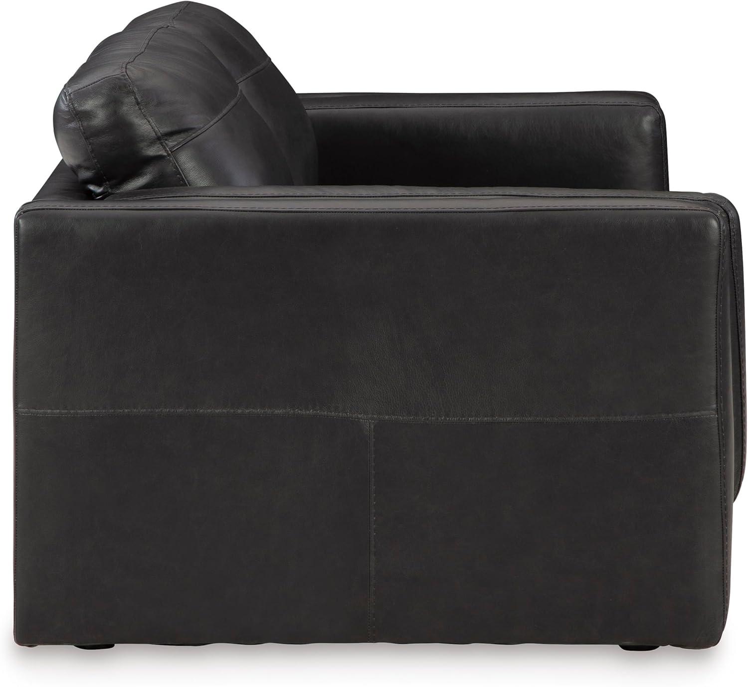 imageSignature Design by Ashley Amiata Modern Leather Match Upholstered Oversized Chair BlackBlack