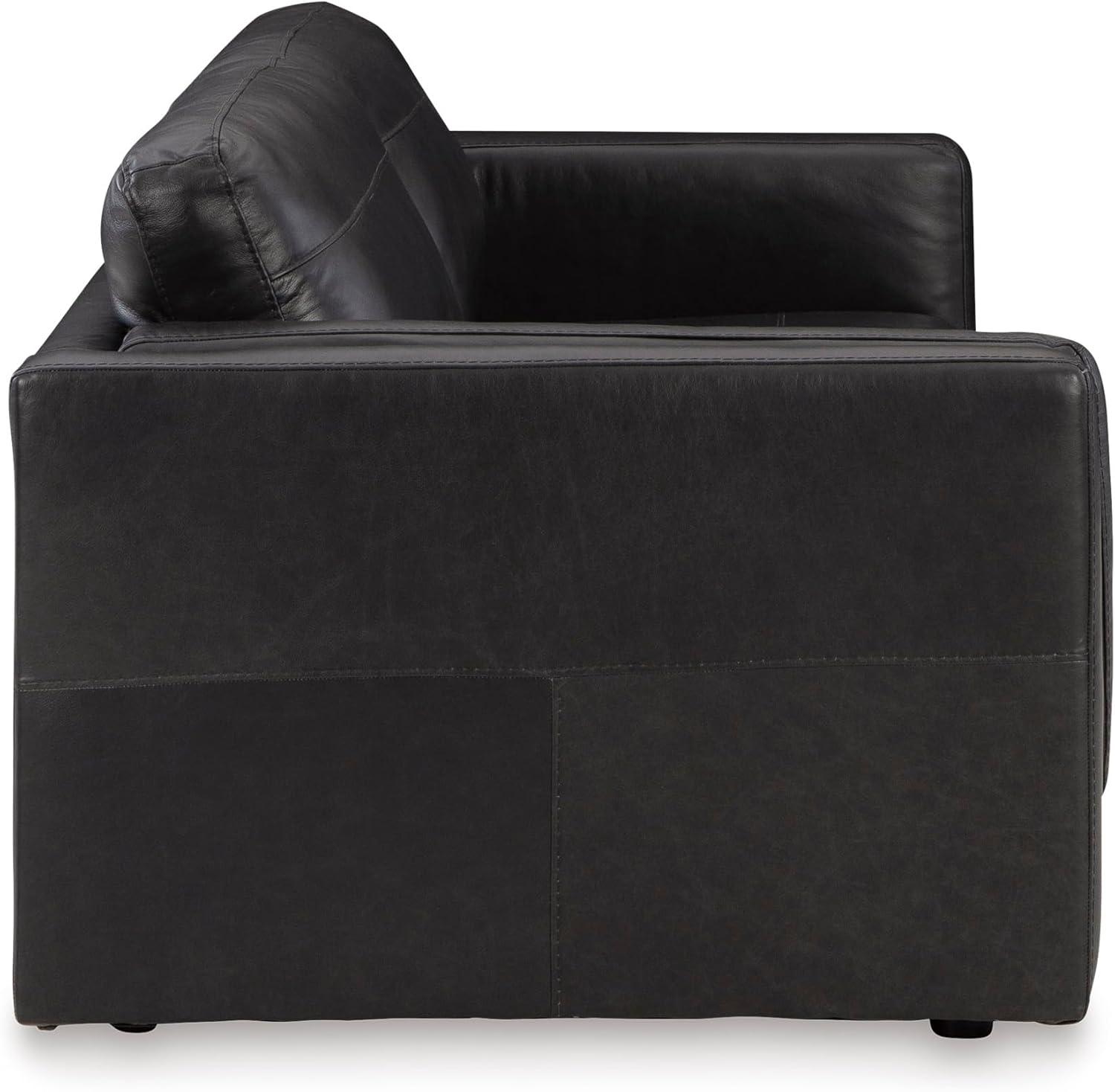 imageSignature Design by Ashley Amiata Modern Leather Match Upholstered Oversized Chair BlackBlack