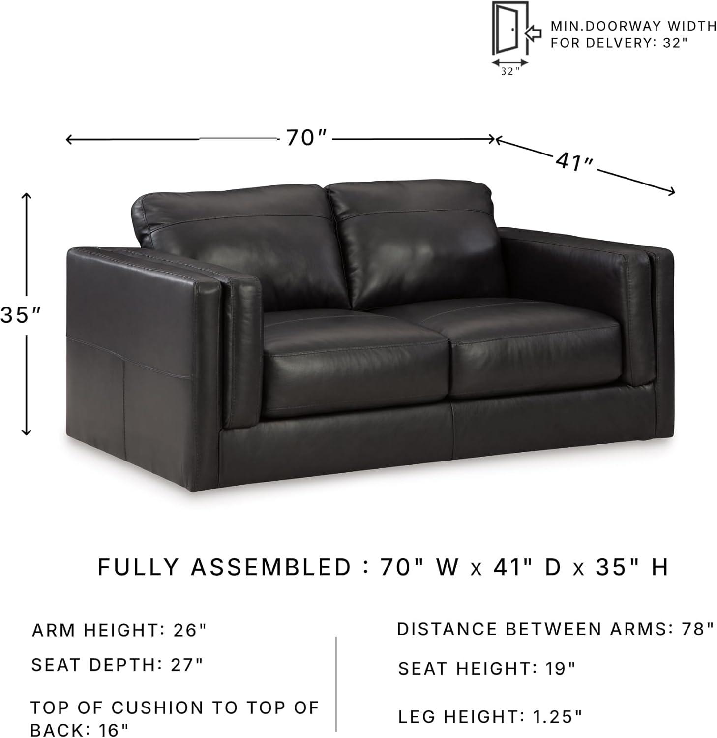 imageSignature Design by Ashley Amiata Modern Leather Match Upholstered Oversized Chair BlackBlack