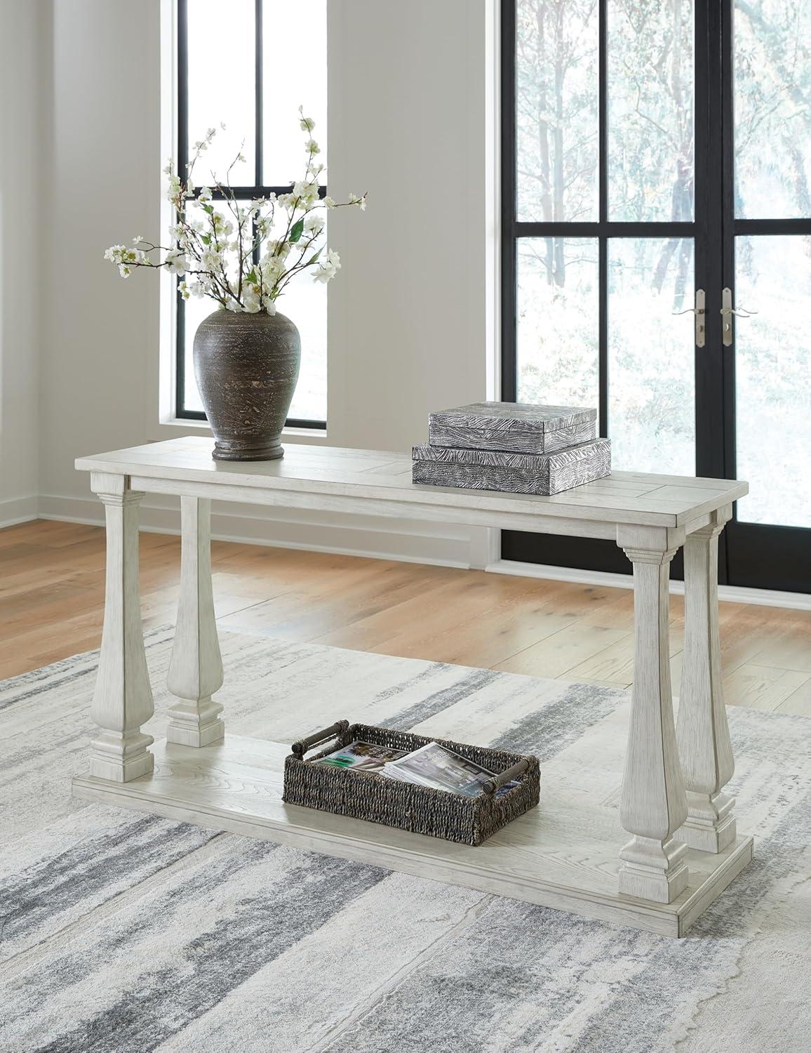 imageSignature Design by Ashley Arlendyne Classic Sofa Table with Open Lower Shelf WhiteWhite