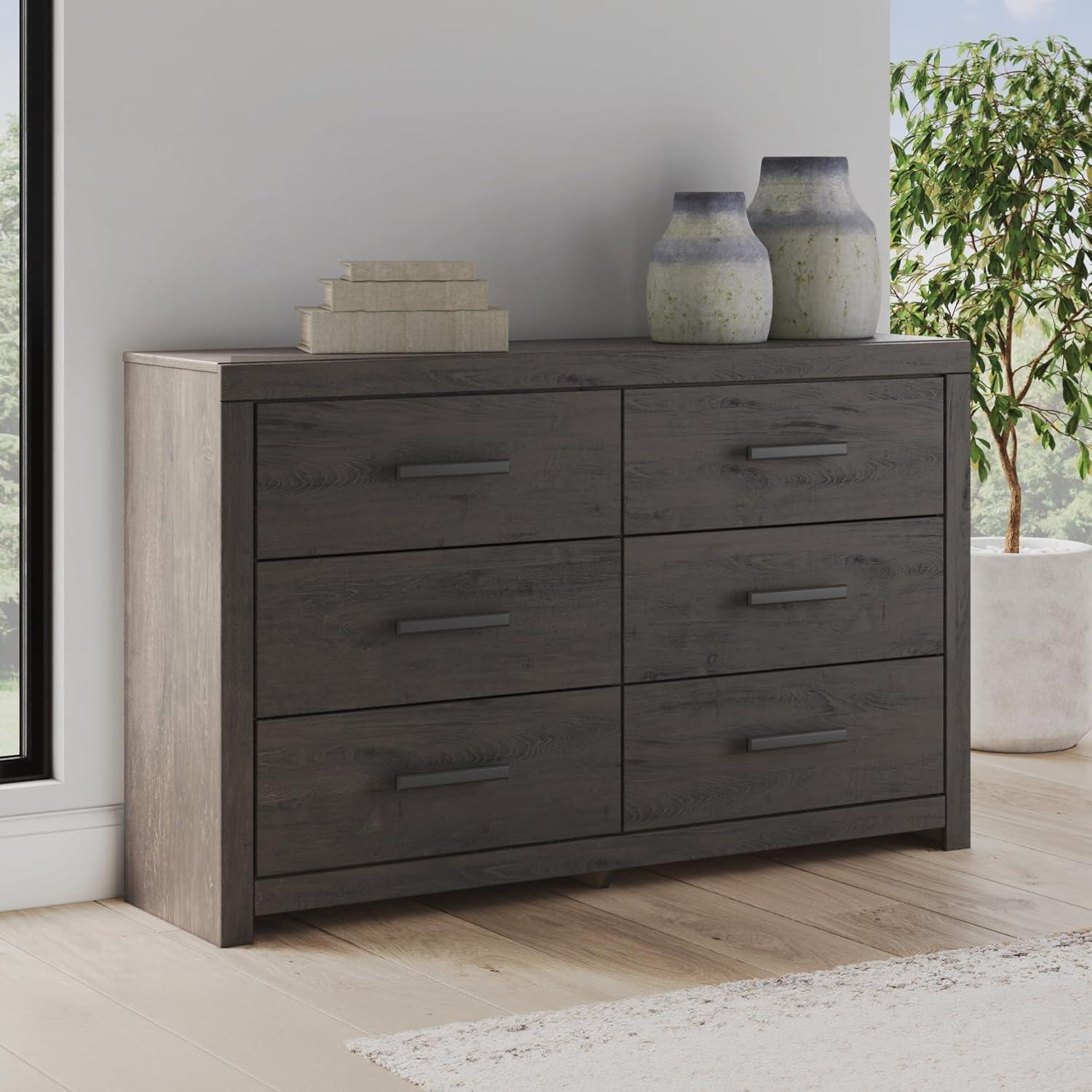 imageSignature Design by Ashley Arlendyne Traditional 5 Drawer Chest with Feltlined Top Drawer for Bedroom WhiteCharcoal