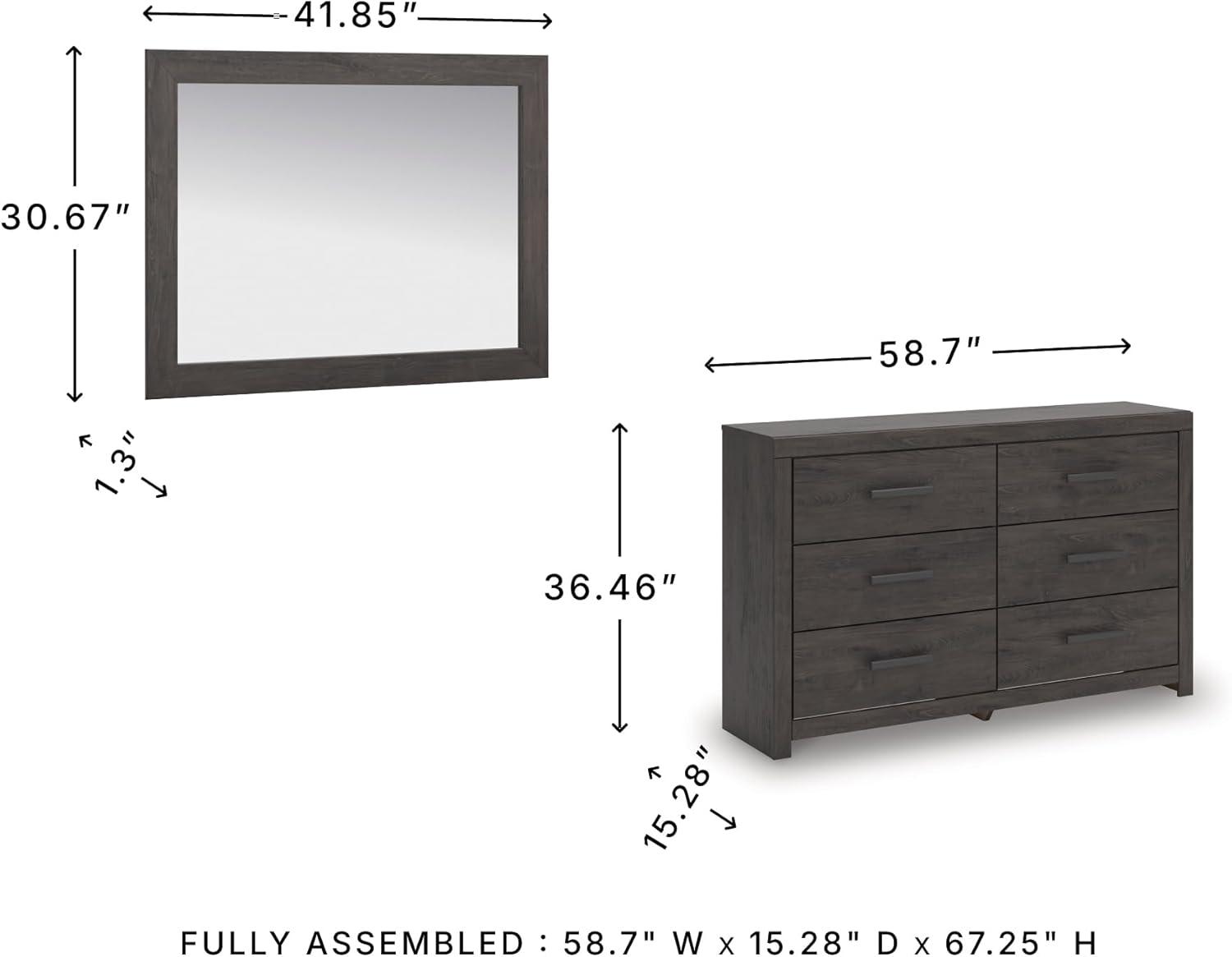 imageSignature Design by Ashley Arlendyne Traditional 5 Drawer Chest with Feltlined Top Drawer for Bedroom WhiteCharcoal