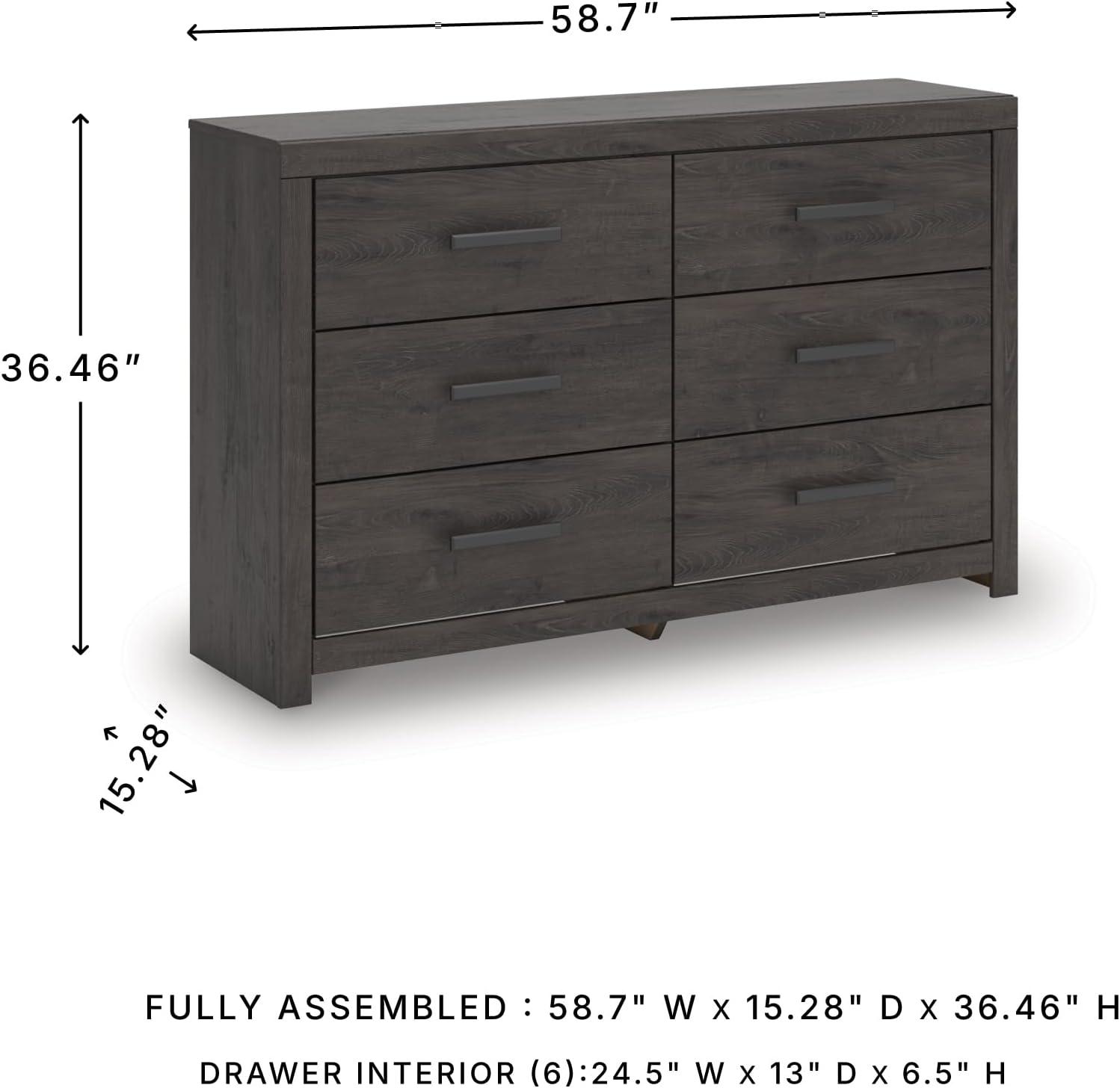 imageSignature Design by Ashley Arlendyne Traditional 5 Drawer Chest with Feltlined Top Drawer for Bedroom WhiteCharcoal