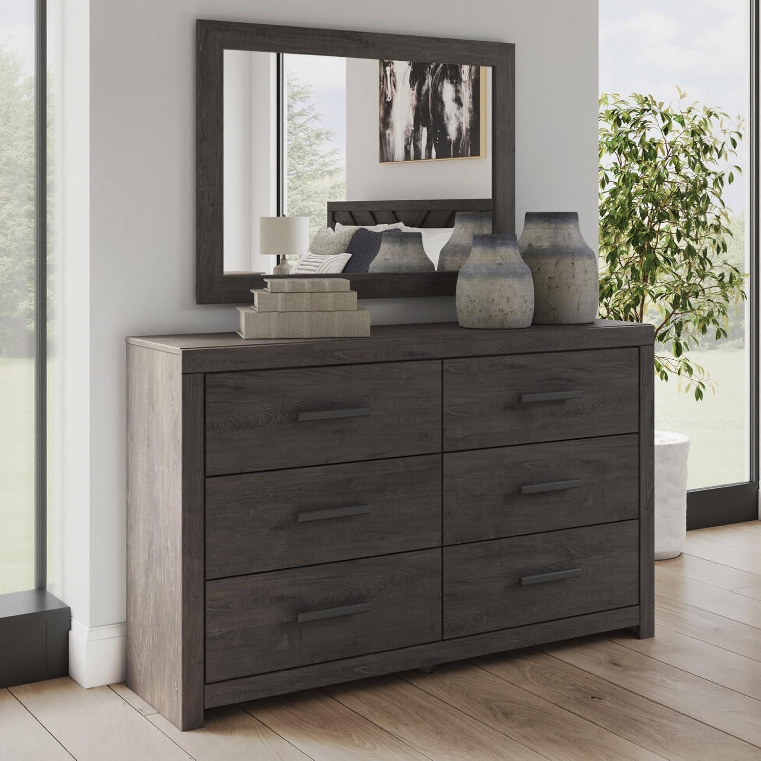 imageSignature Design by Ashley Arlendyne Traditional 5 Drawer Chest with Feltlined Top Drawer for Bedroom WhiteCharcoal