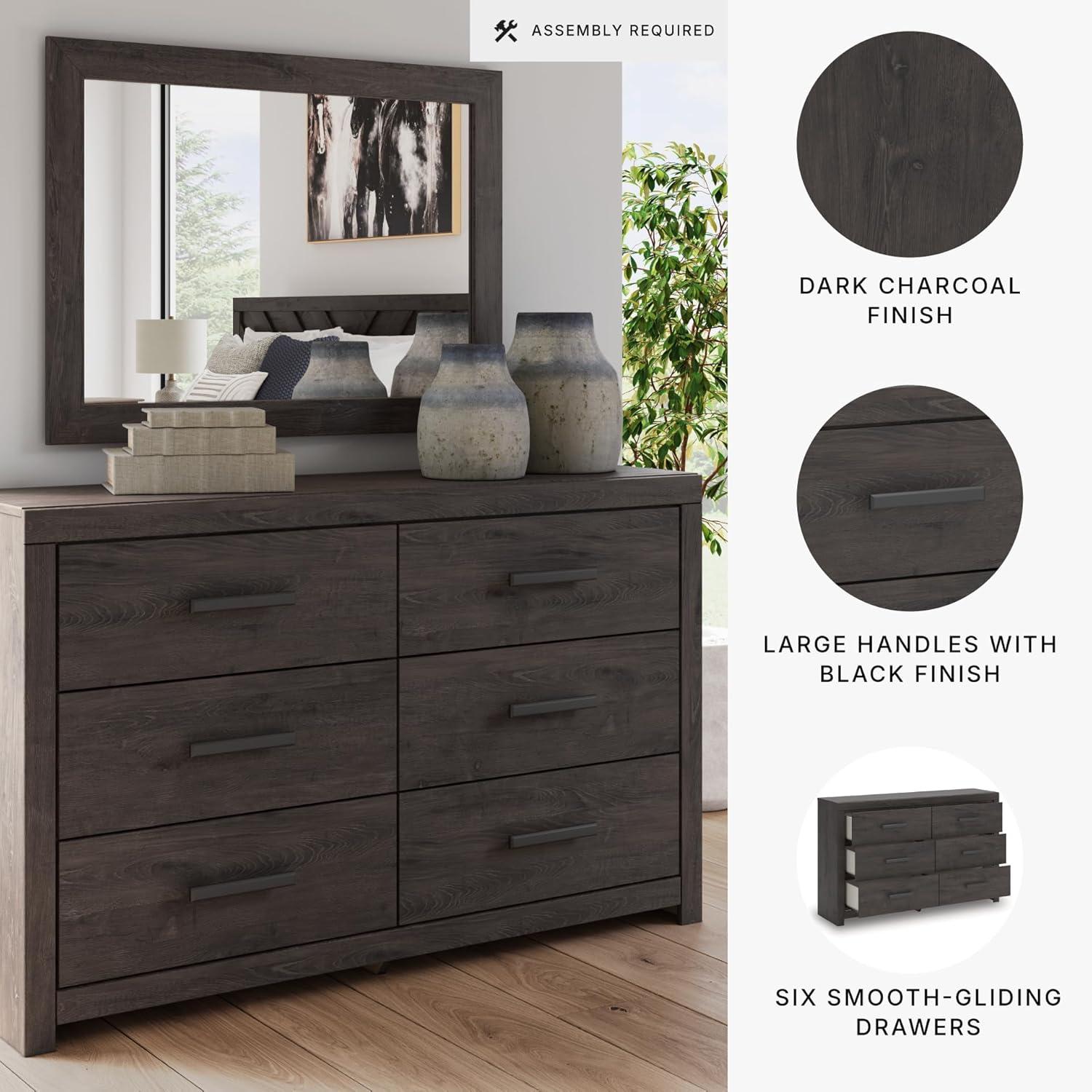 imageSignature Design by Ashley Arlendyne Traditional 5 Drawer Chest with Feltlined Top Drawer for Bedroom WhiteCharcoal