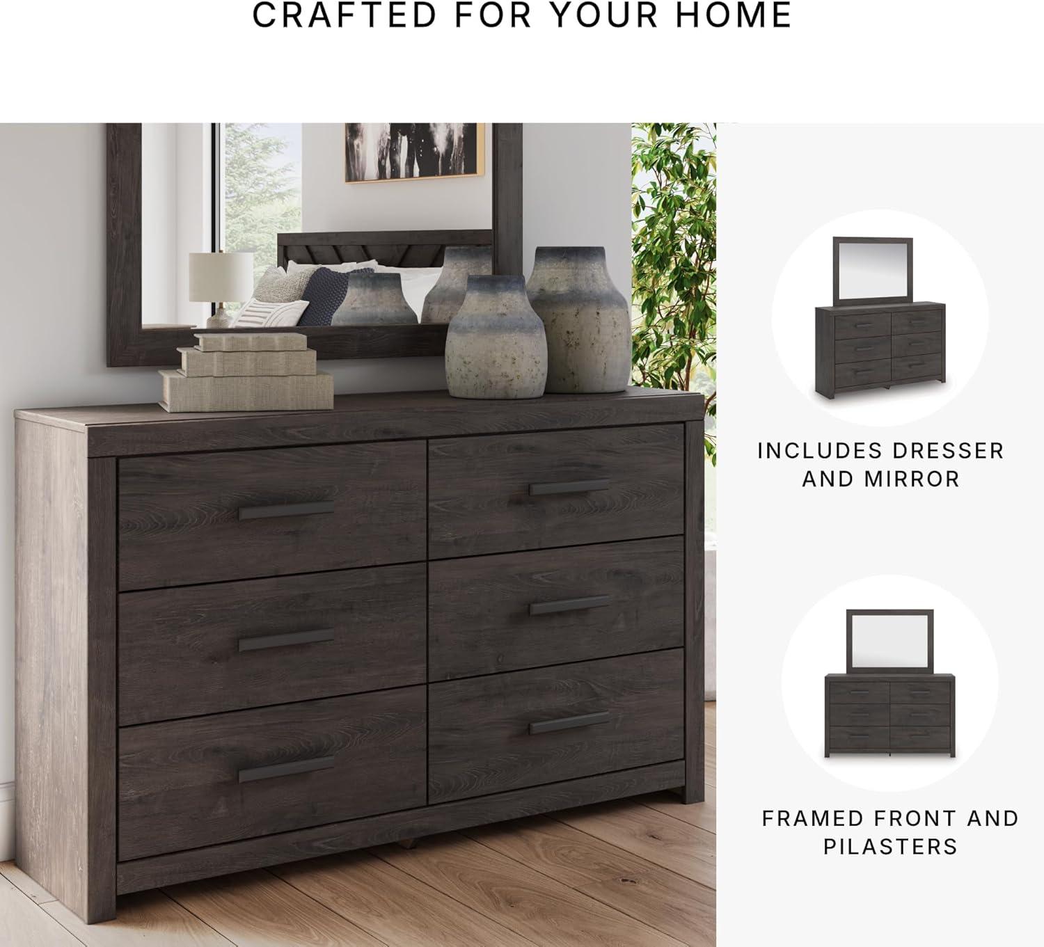 imageSignature Design by Ashley Arlendyne Traditional 5 Drawer Chest with Feltlined Top Drawer for Bedroom WhiteCharcoal