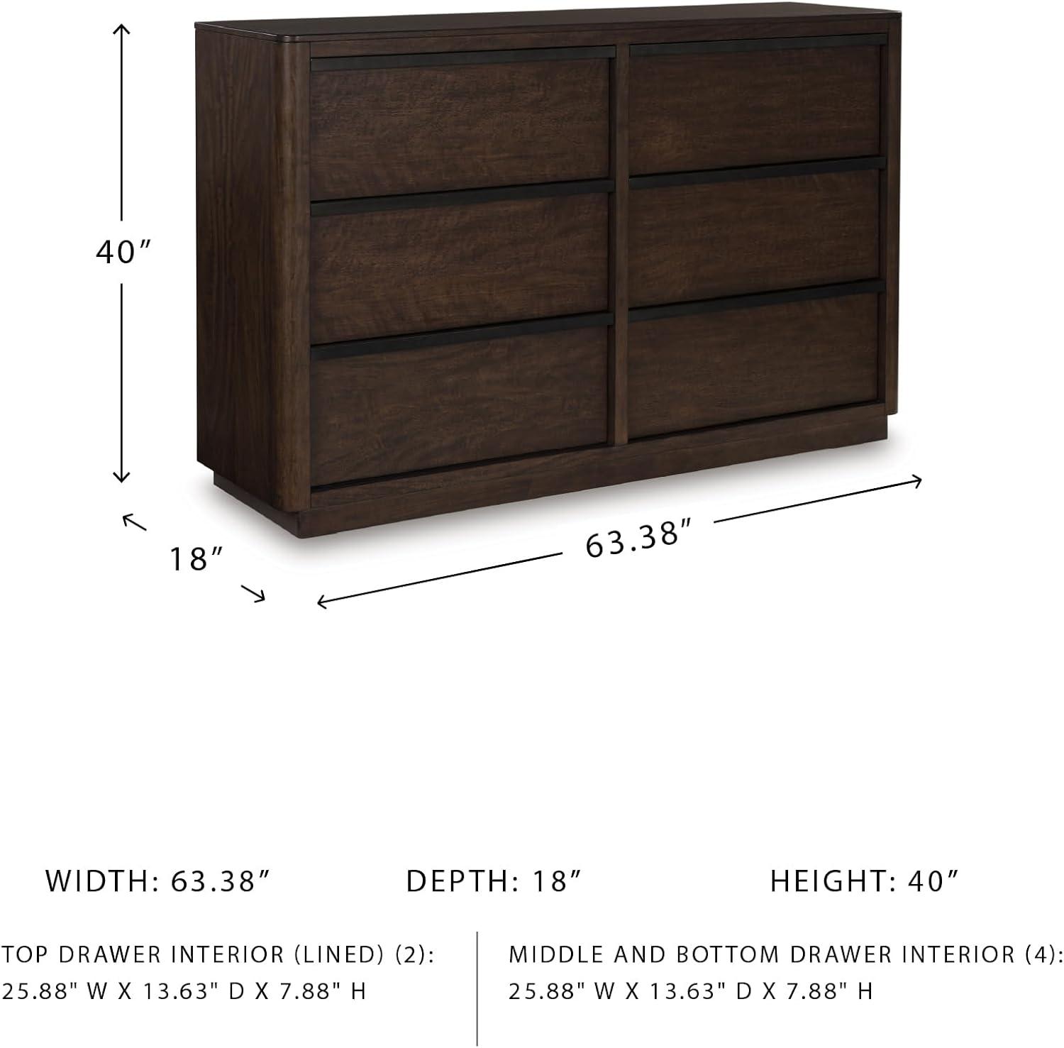 imageSignature Design by Ashley Arlendyne Traditional 5 Drawer Chest with Feltlined Top Drawer for Bedroom WhiteDark Brown