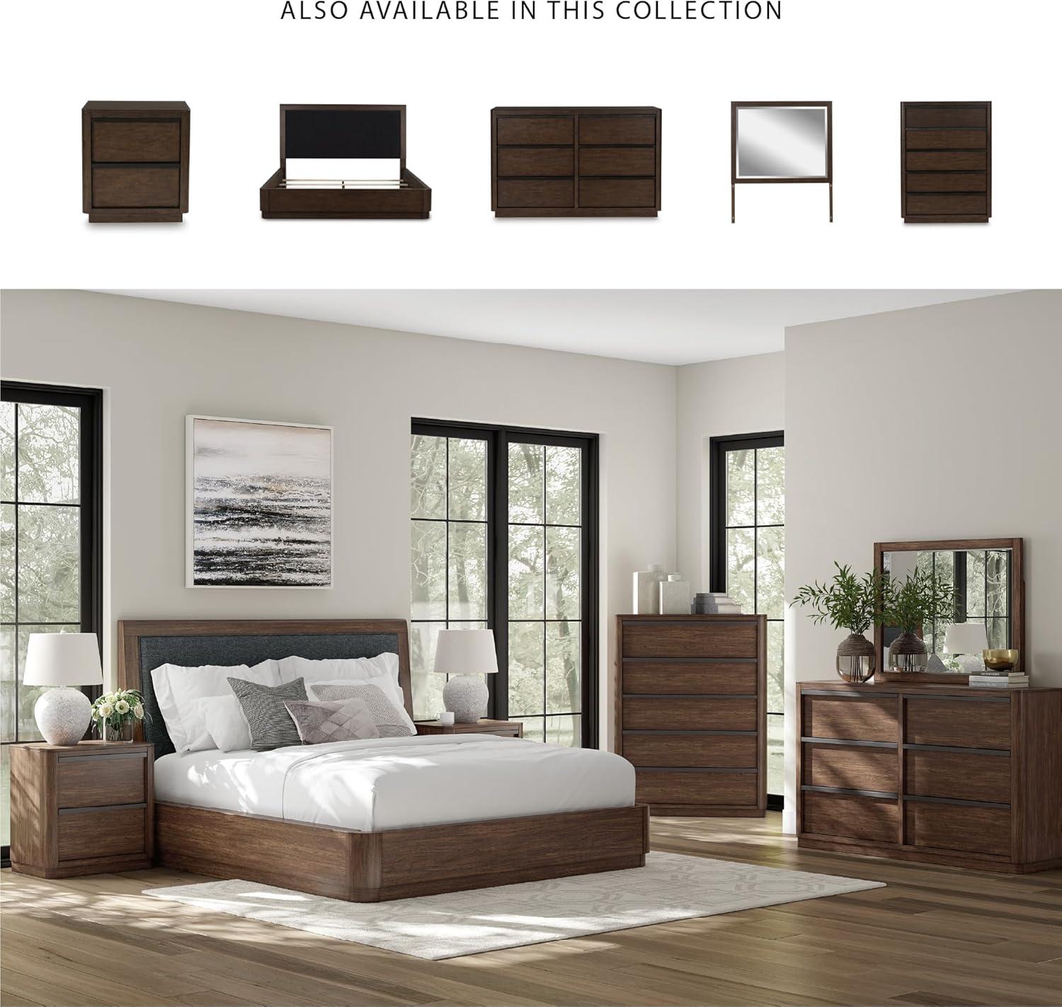 imageSignature Design by Ashley Arlendyne Traditional 5 Drawer Chest with Feltlined Top Drawer for Bedroom WhiteDark Brown