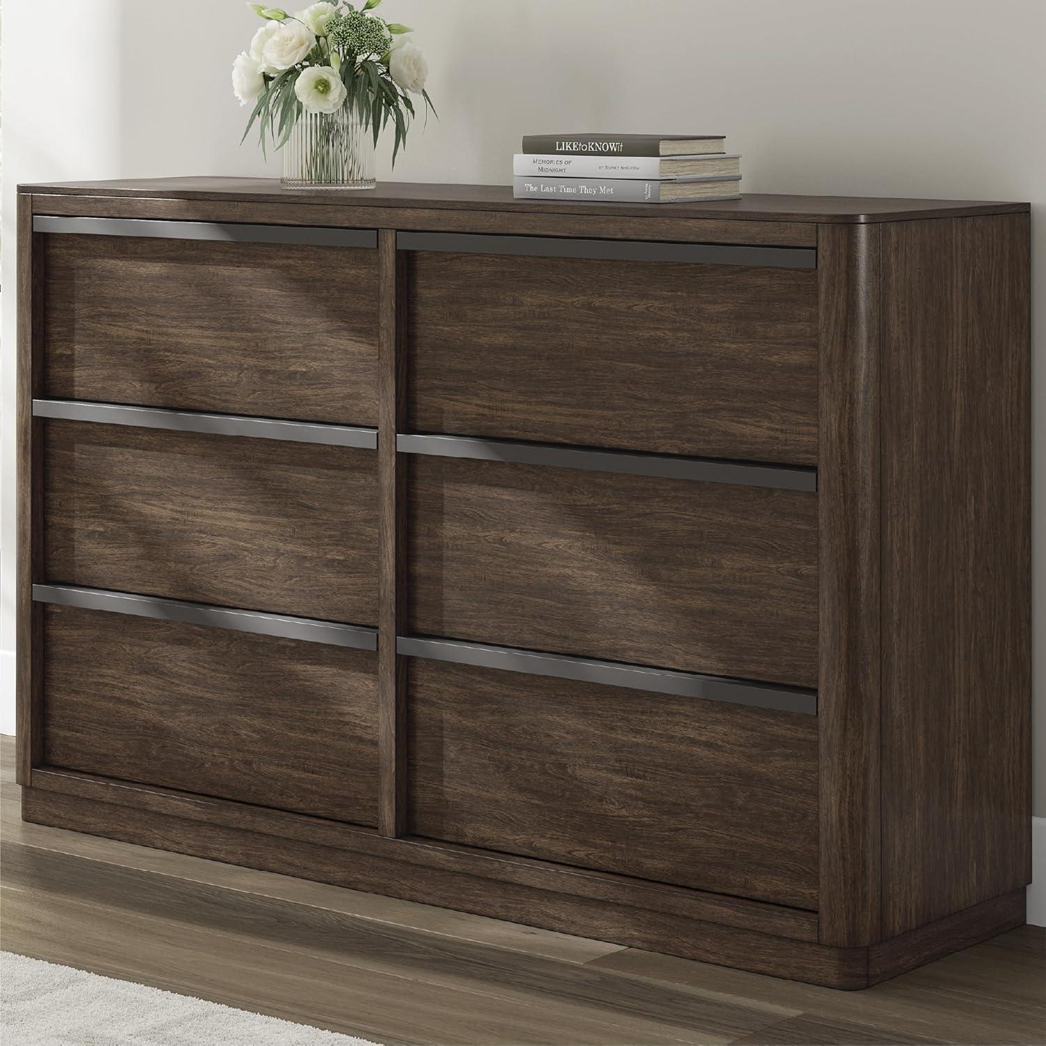 imageSignature Design by Ashley Arlendyne Traditional 5 Drawer Chest with Feltlined Top Drawer for Bedroom WhiteDark Brown