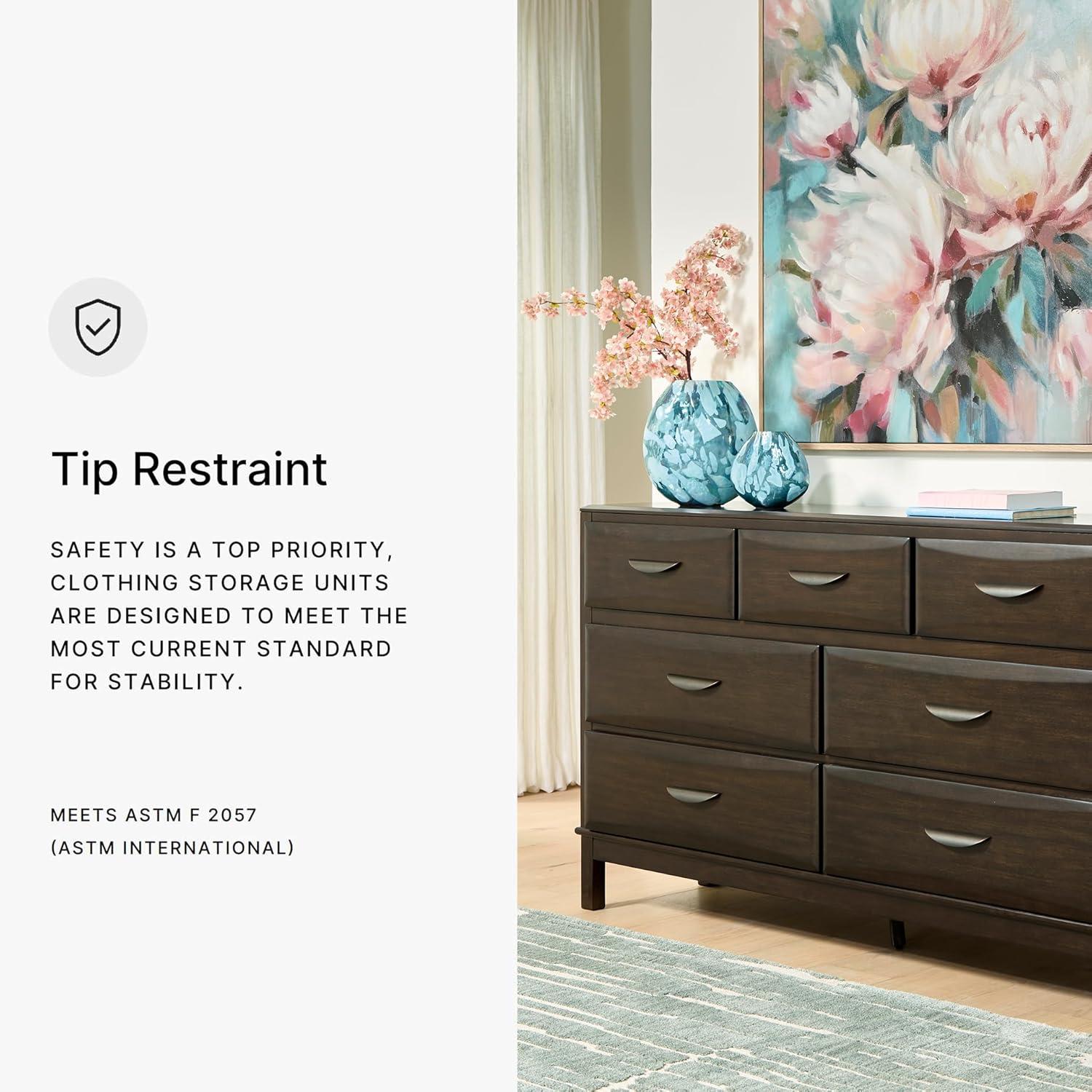 imageSignature Design by Ashley Arlendyne Traditional 5 Drawer Chest with Feltlined Top Drawer for Bedroom WhiteDark Brown
