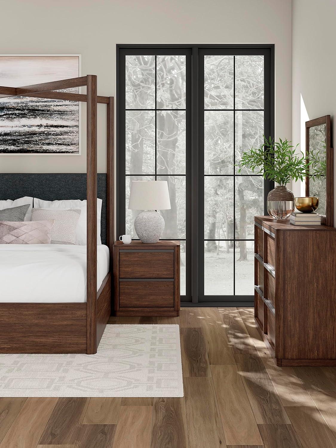 imageSignature Design by Ashley Arlendyne Traditional 5 Drawer Chest with Feltlined Top Drawer for Bedroom WhiteDark Brown