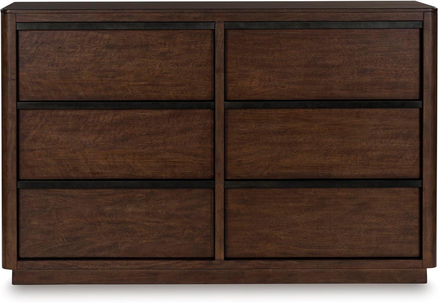 imageSignature Design by Ashley Arlendyne Traditional 5 Drawer Chest with Feltlined Top Drawer for Bedroom WhiteDark Brown