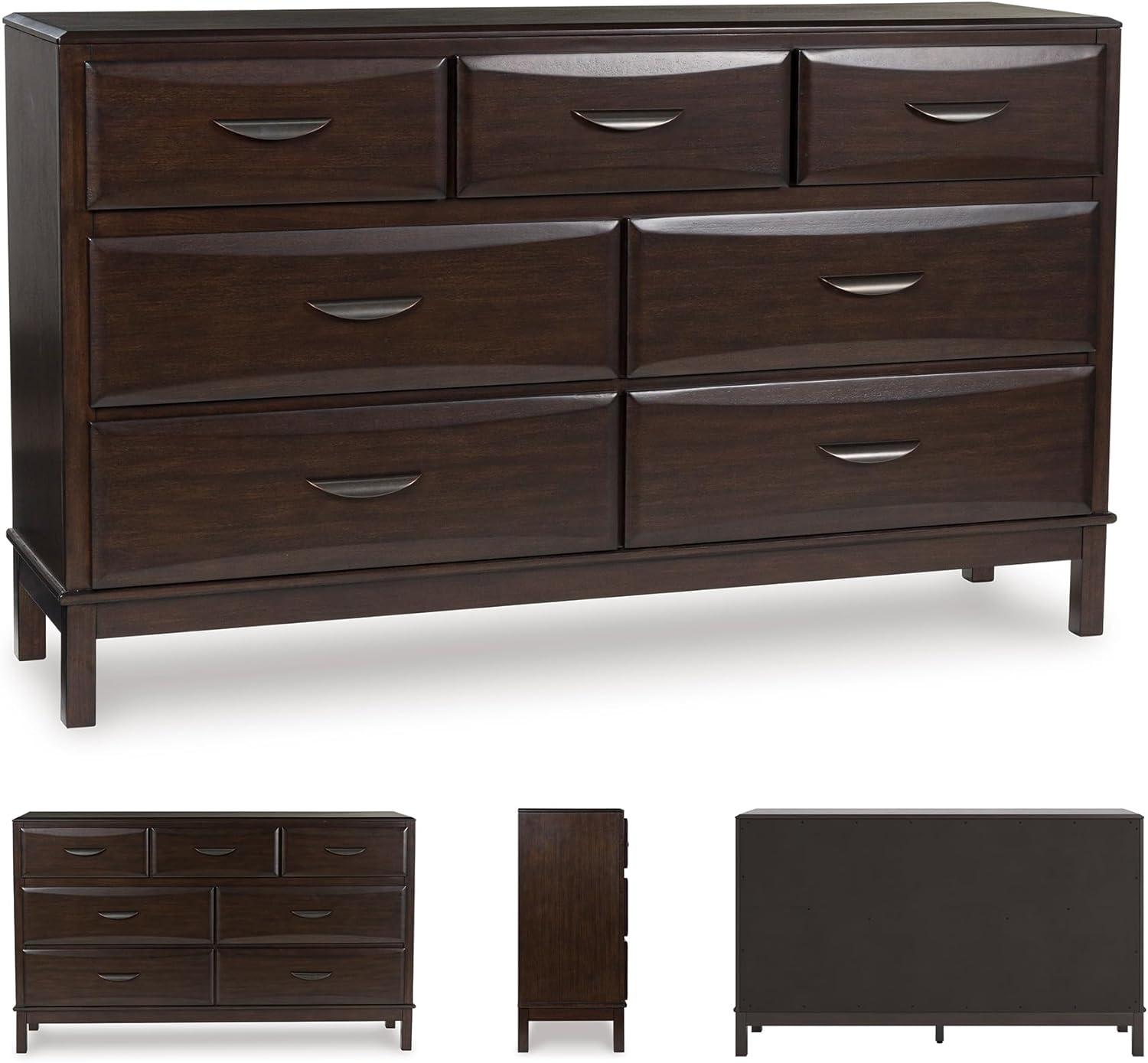 imageSignature Design by Ashley Arlendyne Traditional 5 Drawer Chest with Feltlined Top Drawer for Bedroom WhiteDark Brown