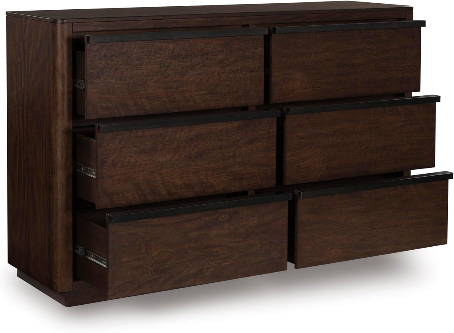 imageSignature Design by Ashley Arlendyne Traditional 5 Drawer Chest with Feltlined Top Drawer for Bedroom WhiteDark Brown