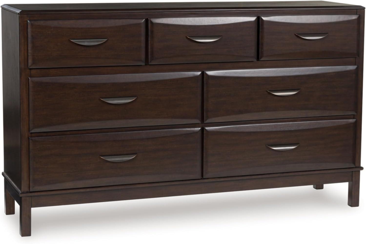imageSignature Design by Ashley Arlendyne Traditional 5 Drawer Chest with Feltlined Top Drawer for Bedroom WhiteDark Brown