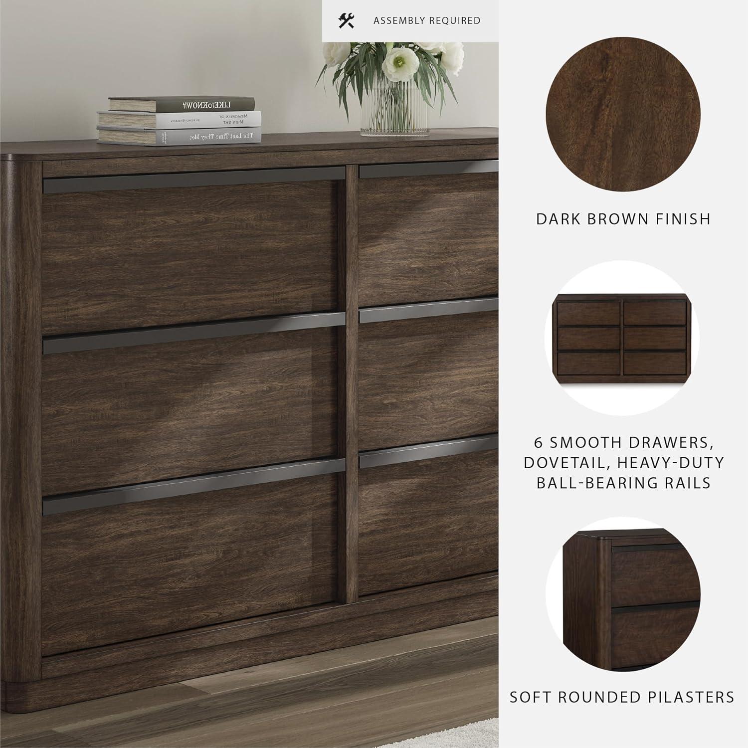 imageSignature Design by Ashley Arlendyne Traditional 5 Drawer Chest with Feltlined Top Drawer for Bedroom WhiteDark Brown