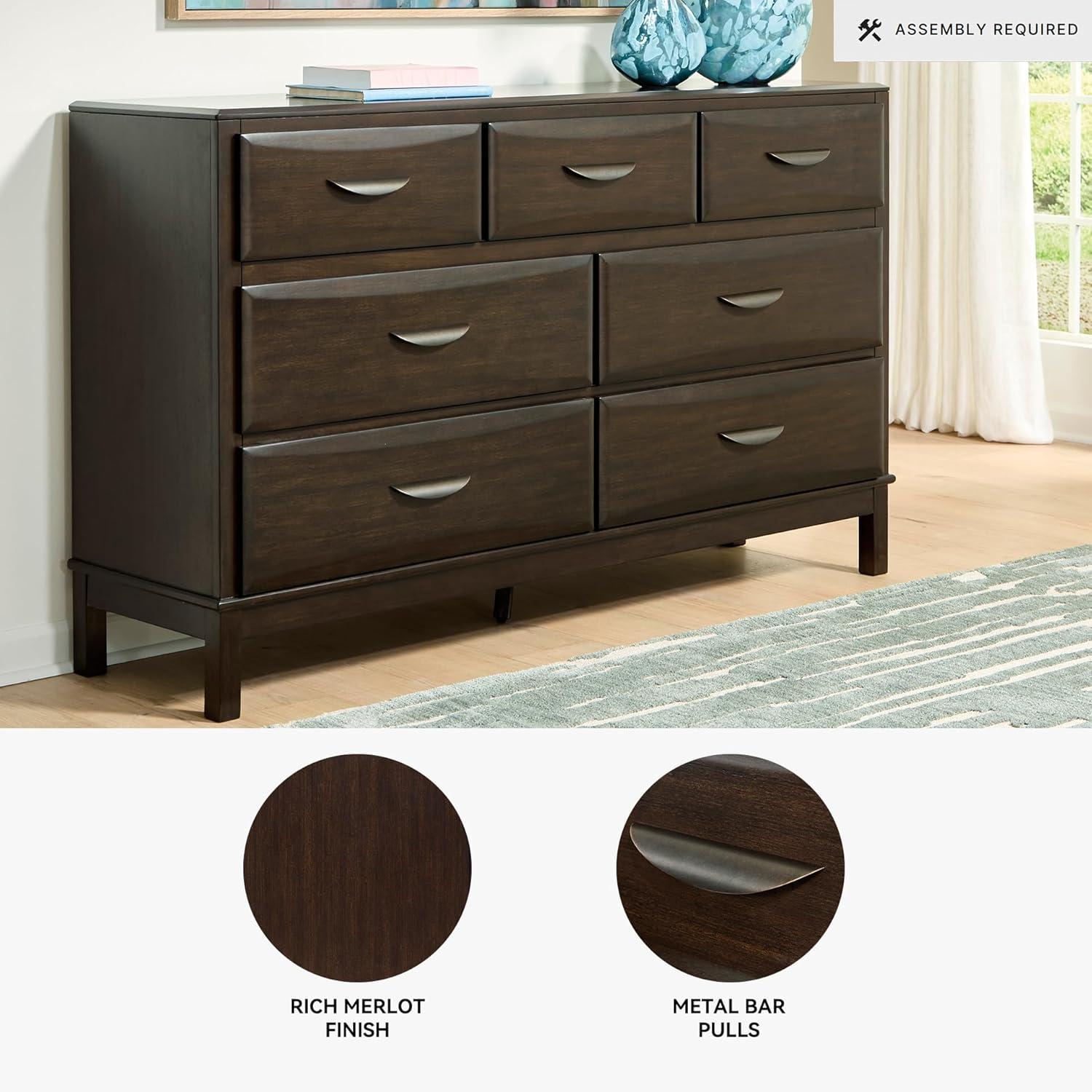 imageSignature Design by Ashley Arlendyne Traditional 5 Drawer Chest with Feltlined Top Drawer for Bedroom WhiteDark Brown