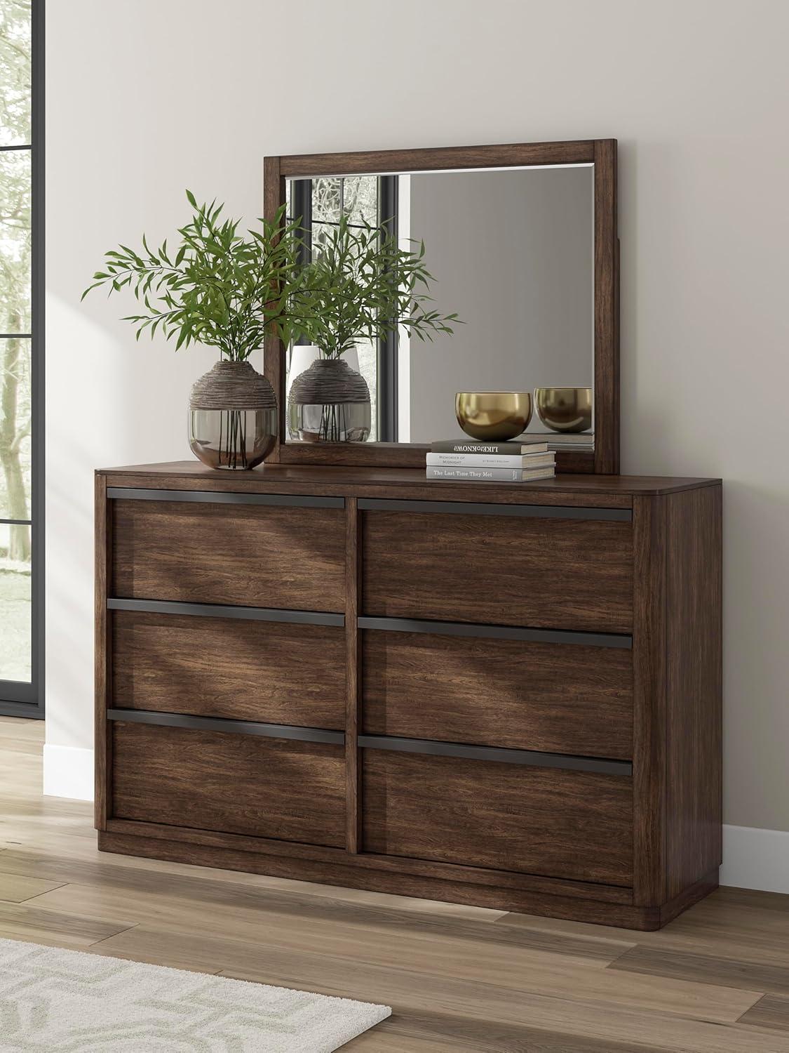 imageSignature Design by Ashley Arlendyne Traditional 5 Drawer Chest with Feltlined Top Drawer for Bedroom WhiteDark Brown