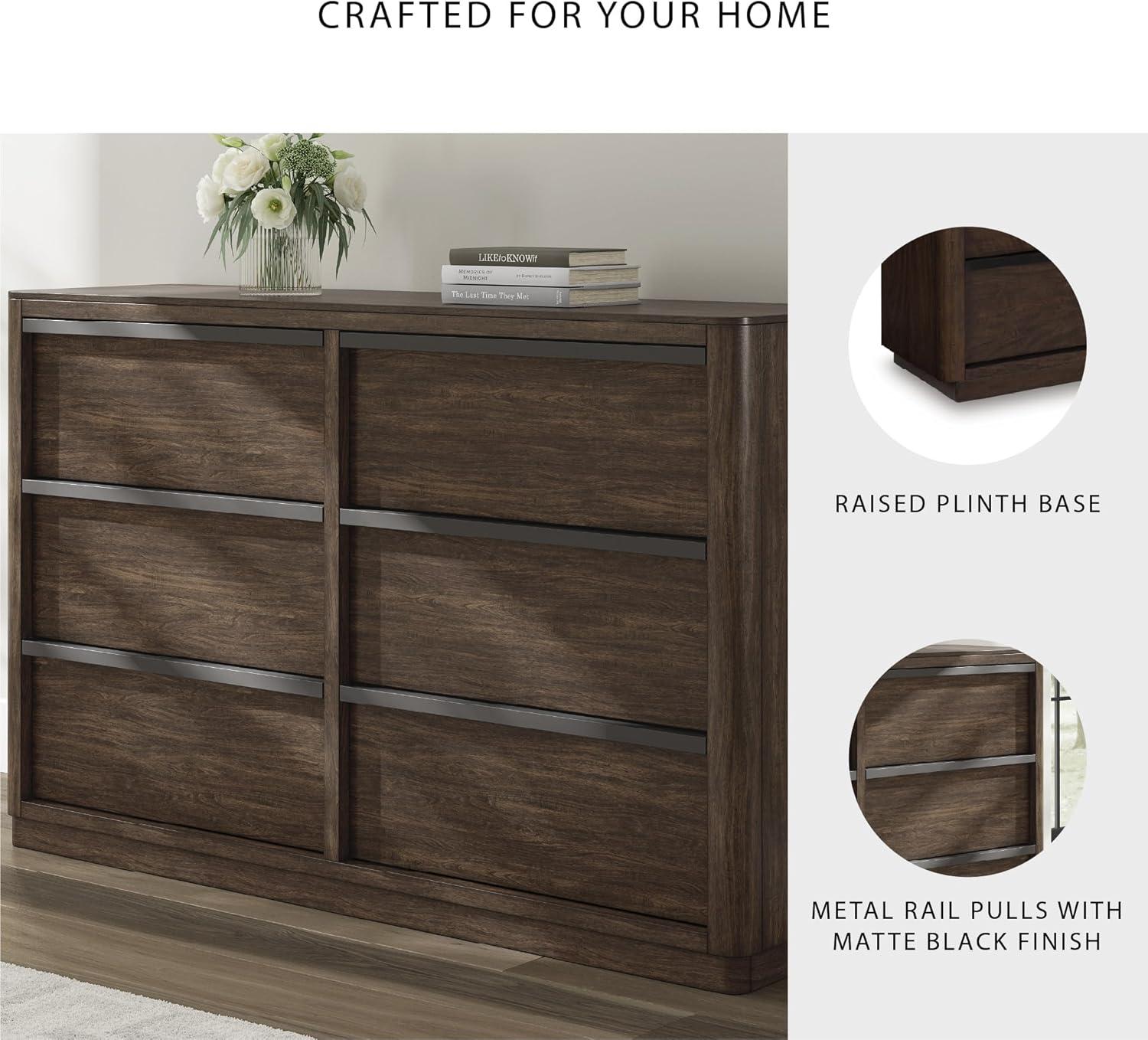 imageSignature Design by Ashley Arlendyne Traditional 5 Drawer Chest with Feltlined Top Drawer for Bedroom WhiteDark Brown