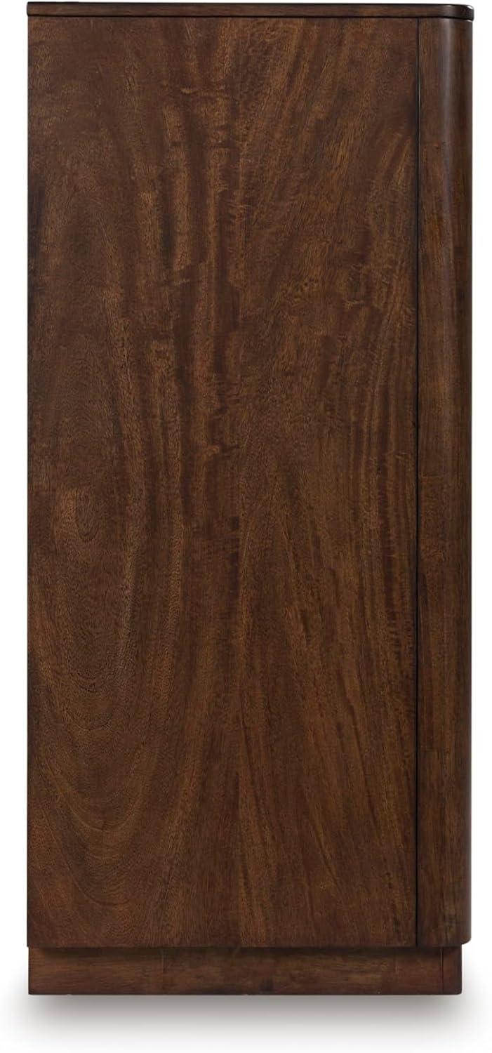 imageSignature Design by Ashley Arlendyne Traditional 5 Drawer Chest with Feltlined Top Drawer for Bedroom WhiteDark Brown