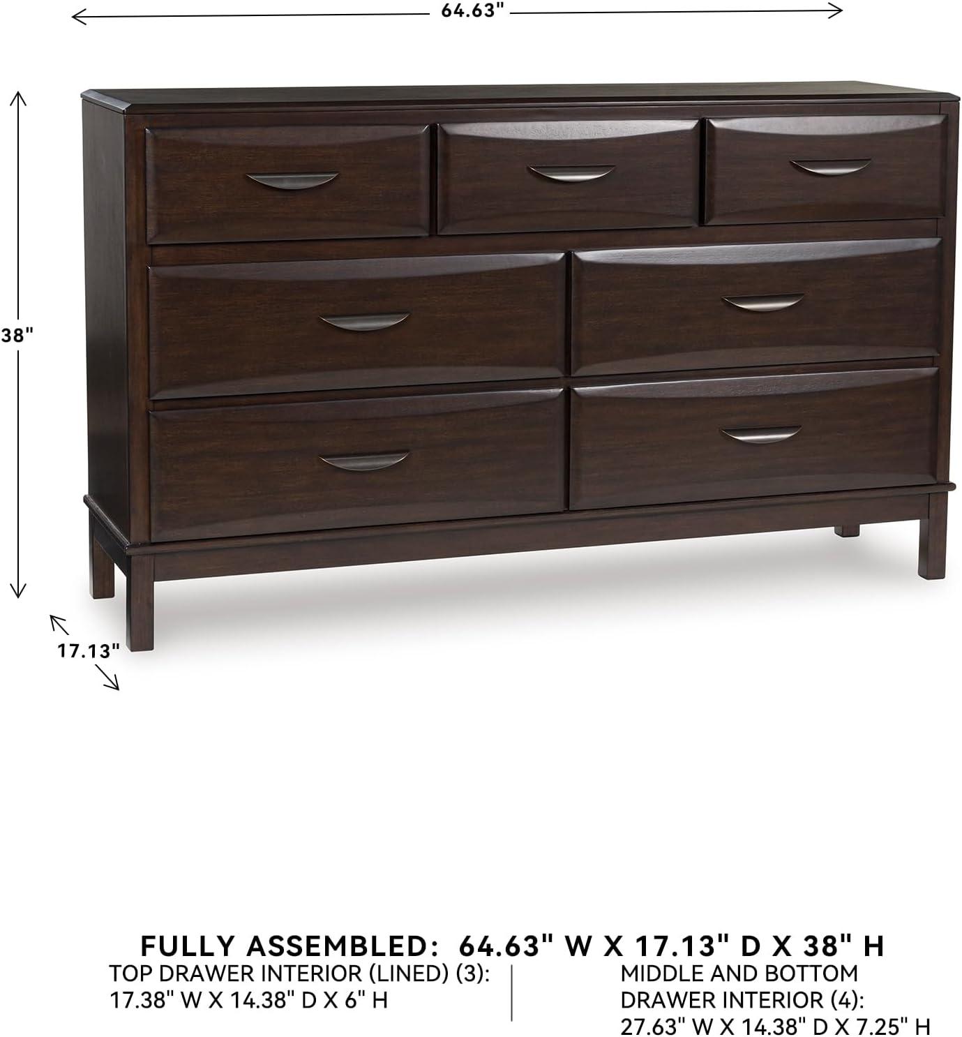 imageSignature Design by Ashley Arlendyne Traditional 5 Drawer Chest with Feltlined Top Drawer for Bedroom WhiteDark Brown