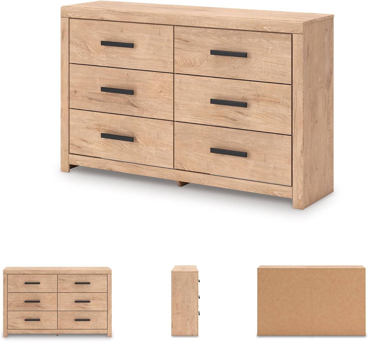 imageSignature Design by Ashley Arlendyne Traditional 5 Drawer Chest with Feltlined Top Drawer for Bedroom WhiteTan