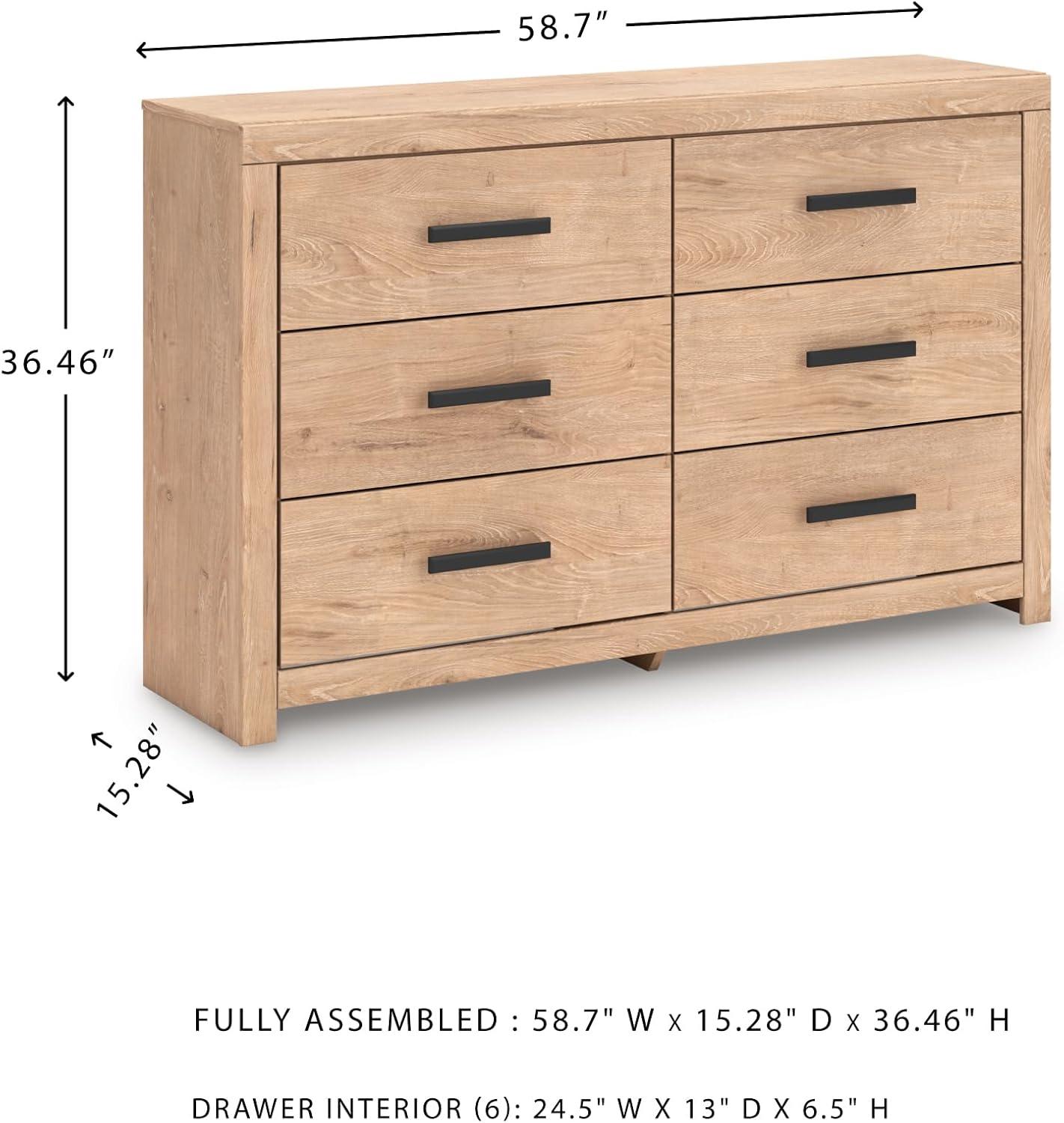 imageSignature Design by Ashley Arlendyne Traditional 5 Drawer Chest with Feltlined Top Drawer for Bedroom WhiteTan