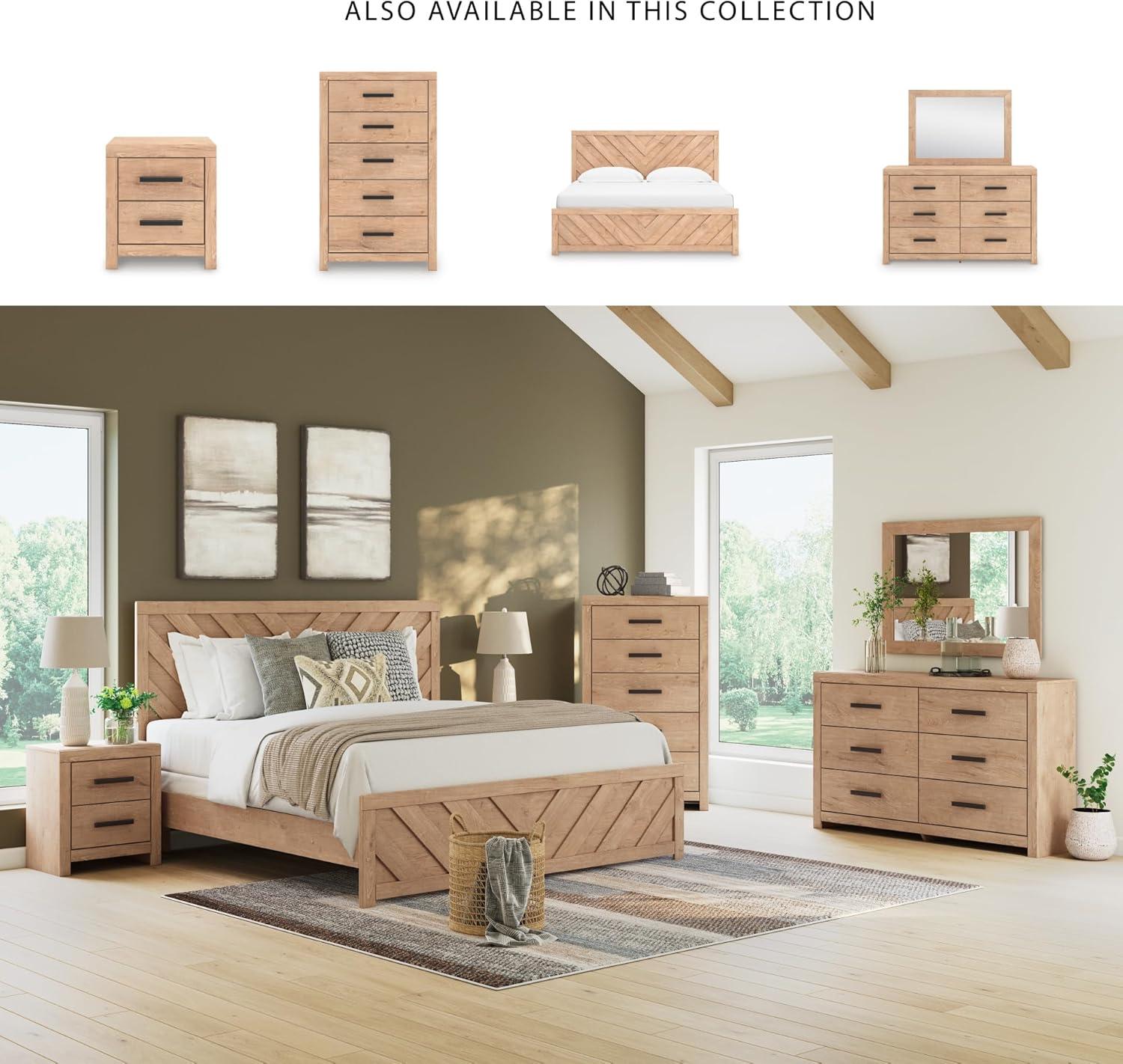 imageSignature Design by Ashley Arlendyne Traditional 5 Drawer Chest with Feltlined Top Drawer for Bedroom WhiteTan