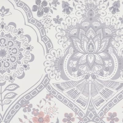 imageSignature Design by Ashley Avaleigh Contemporary Ruffle Striped ampamp Floral Design Reversible Twin Comforter with One Sham Set Pink White GrayFull