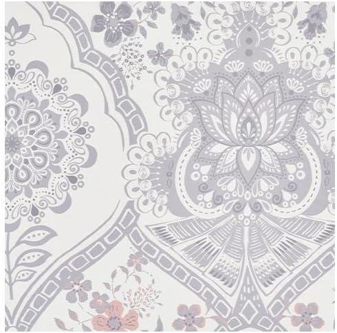 imageSignature Design by Ashley Avaleigh Contemporary Ruffle Striped ampamp Floral Design Reversible Twin Comforter with One Sham Set Pink White GrayFull