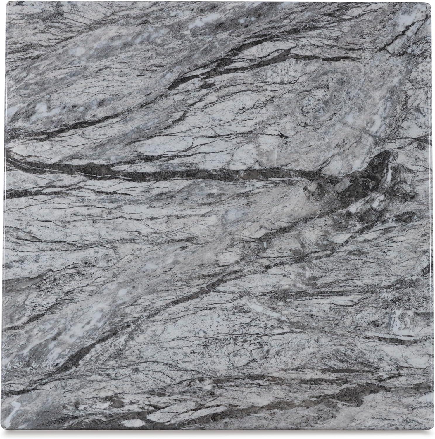 imageSignature Design by Ashley Bensonale Contemporary Occasional Table Set with Faux Marble Top and Casters Set of 3 Gray ampamp Dark Brown