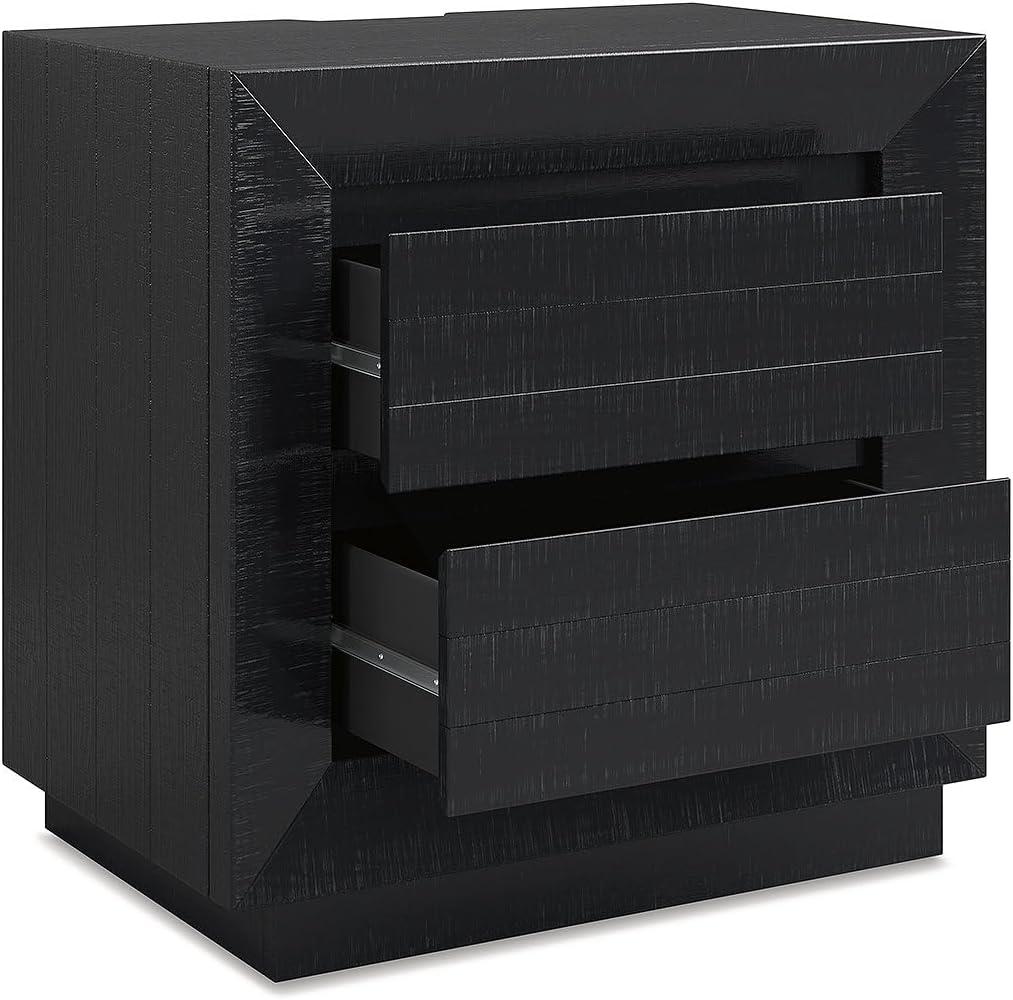 imageSignature Design by Ashley Blairhurst 3 Drawer Nightstand with USB Charging 2875quot Tall Light Grayish BrownBlack