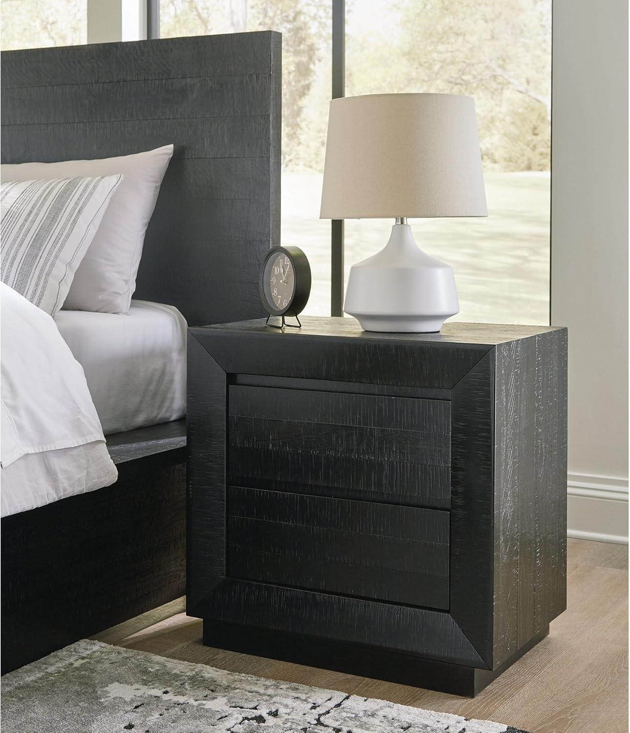 imageSignature Design by Ashley Blairhurst 3 Drawer Nightstand with USB Charging 2875quot Tall Light Grayish BrownBlack